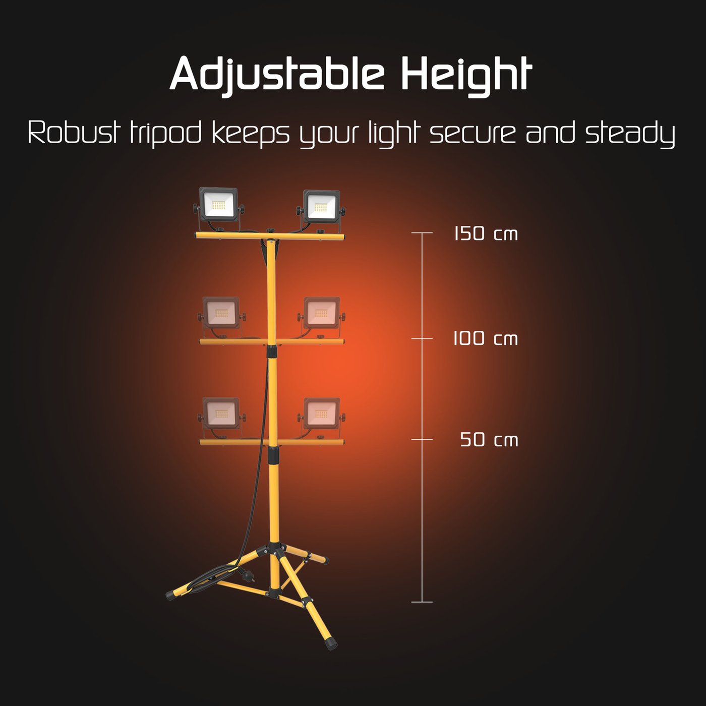 s Work bouwlamp/Werklamp op statief AC Bouwlamp - 2×20 W 4800 lm 4