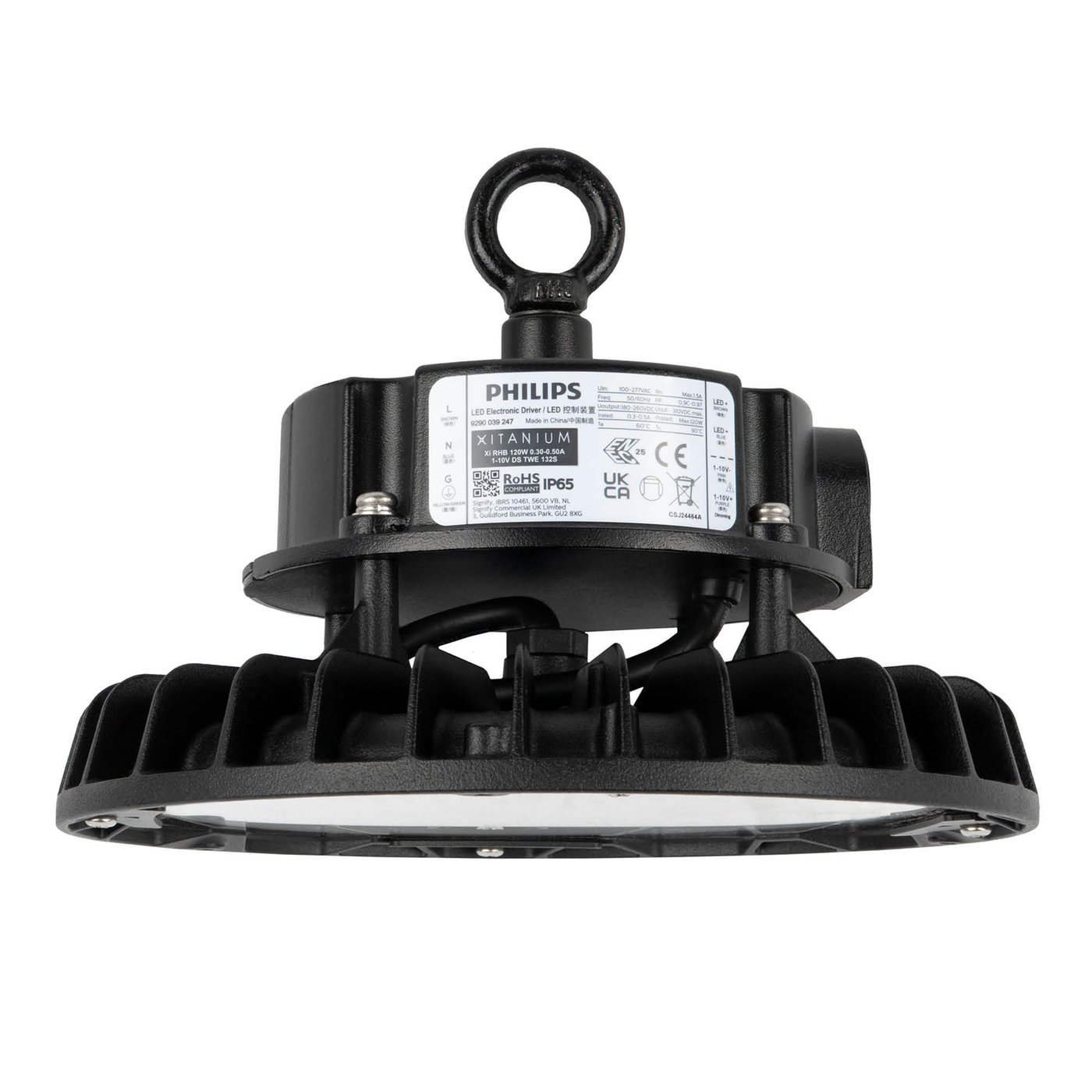 High Bay LED - Philips Driver - 100W / 80W / 55W - 120° - 175lm/W - 3000K - IP65 - Dimmable - 5 ans de garantie