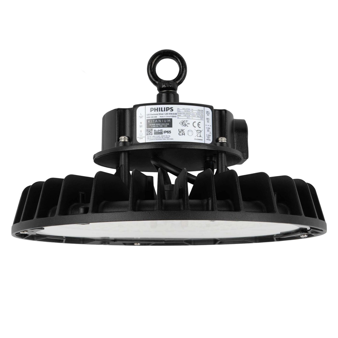 200W LED High Bay - Zasilacz Philips - Włącznik Zasilania - 120° - 175lm/W - 3000K - IP65 - Możliwość przyciemniania - 5 lat gwarancji