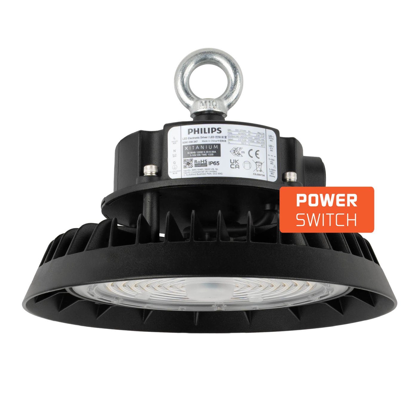 Campana LED - Driver Philips - 100W / 80W / 60W - 90° - 185lm/W - 4000K - IP65 - Regulable - 5 años de garantía