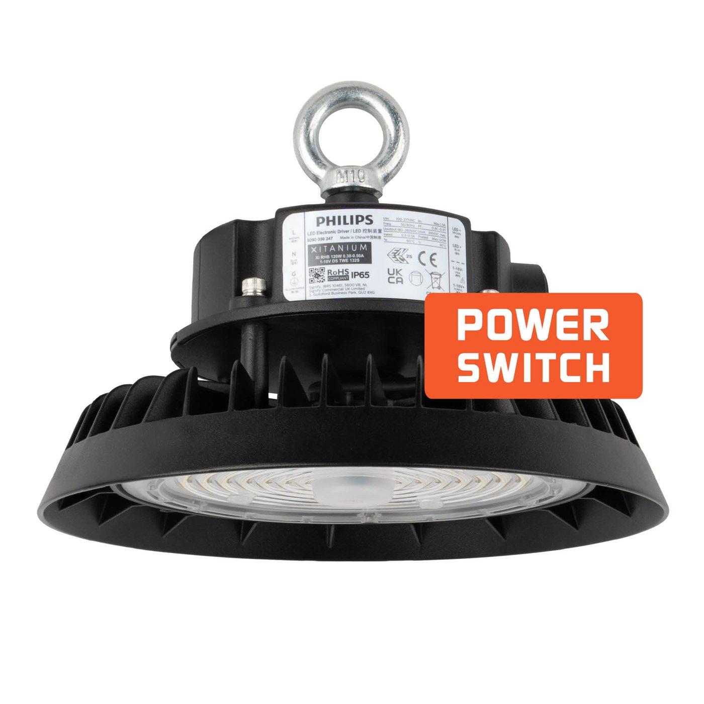 Campana LED - Philips Driver - 100W / 80W / 60W - 185 Lm/W - 6500K - IP65 - Dimmerabile - 90°  - 5 anni di garanzia