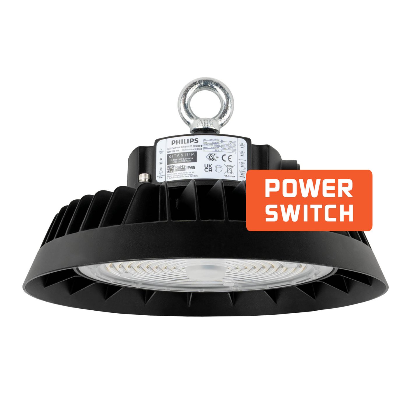 Campana LED - Philips Driver - 150W / 130W / 110W - 185 Lm/W - 6500K - IP65 - Dimmerabile - 90°  - 5 anni di garanzia