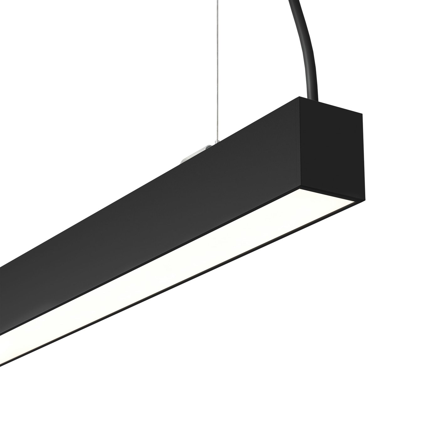 Lampa wisząca liniowa LED 120 cm - 4000K - linki do zawieszenia 1,5 m - 28W - 2800 lumenów - Czarna - 5 lat gwarancji - W zestawie przewód zasilający