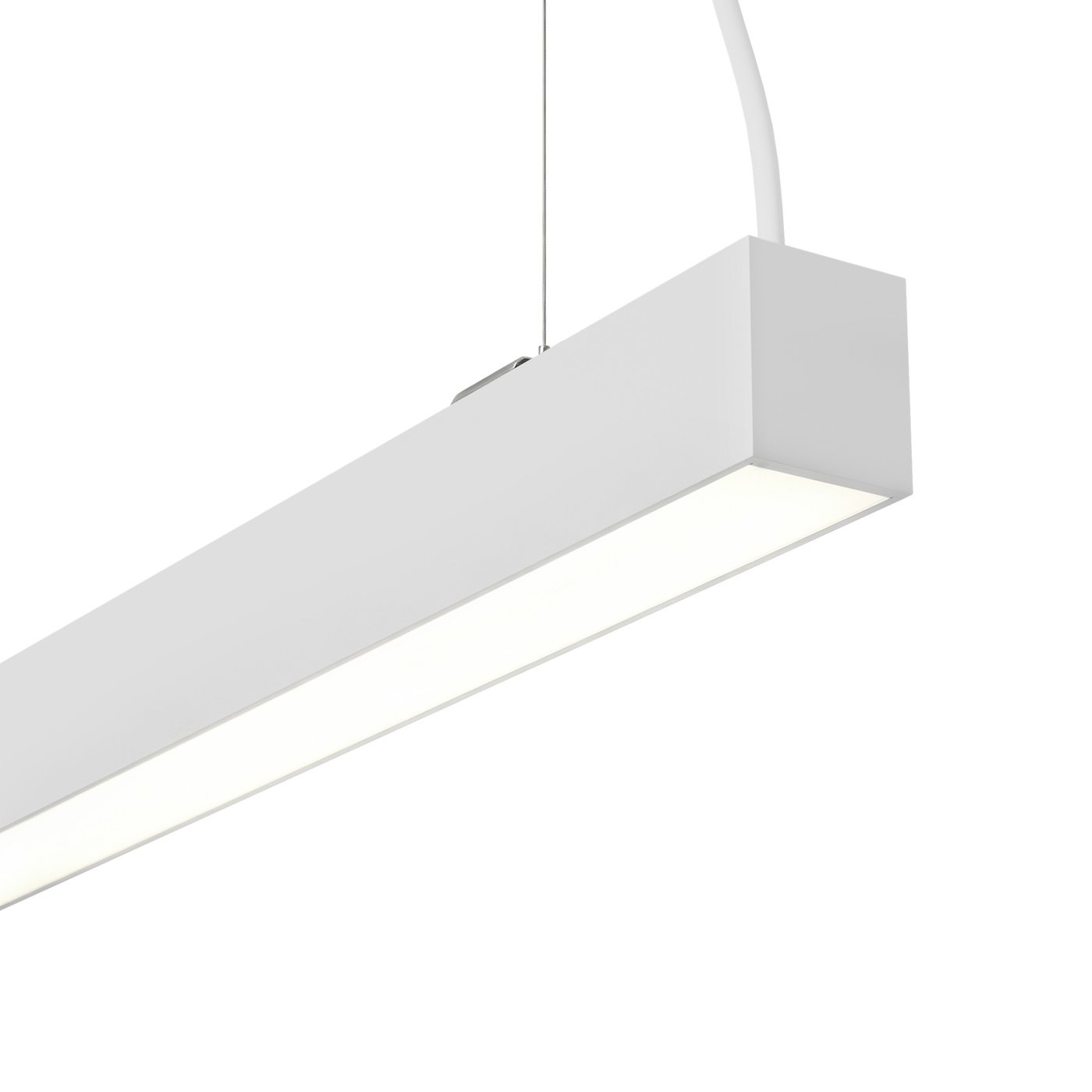 Lampa wisząca liniowa LED 120 cm - 4000K - linki do zawieszenia 1,5 m - 28W - 3100 lumenów - Biała - 5 lat gwarancji - W zestawie przewód zasilający