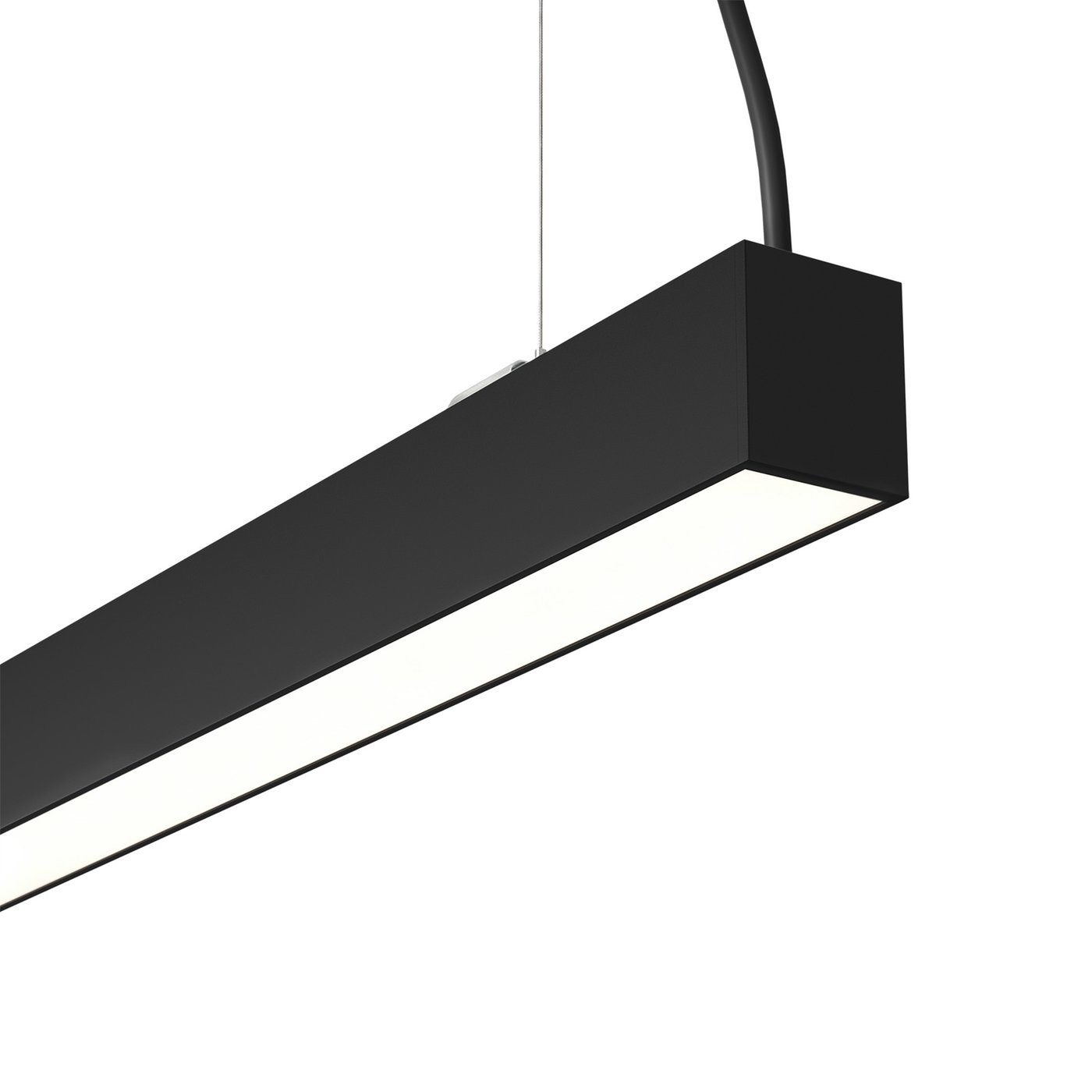 Lampa wisząca liniowa LED 150 cm - 4000K - linki do zawieszenia 1,5 m - 40W - 4000 lumenów - Czarna - 5 lat gwarancji - W zestawie przewód zasilający