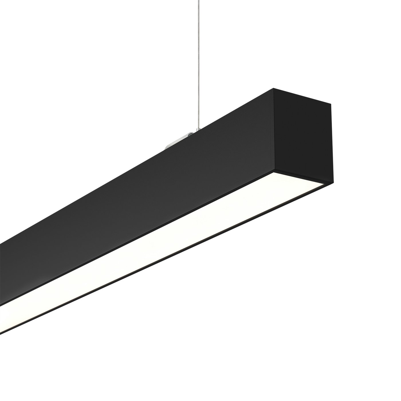 Lampa wisząca liniowa LED 150 cm - 4000K - linki do zawieszenia 1,5 m - 40W - 4000 lumenów - Czarna - 5 lat gwarancji