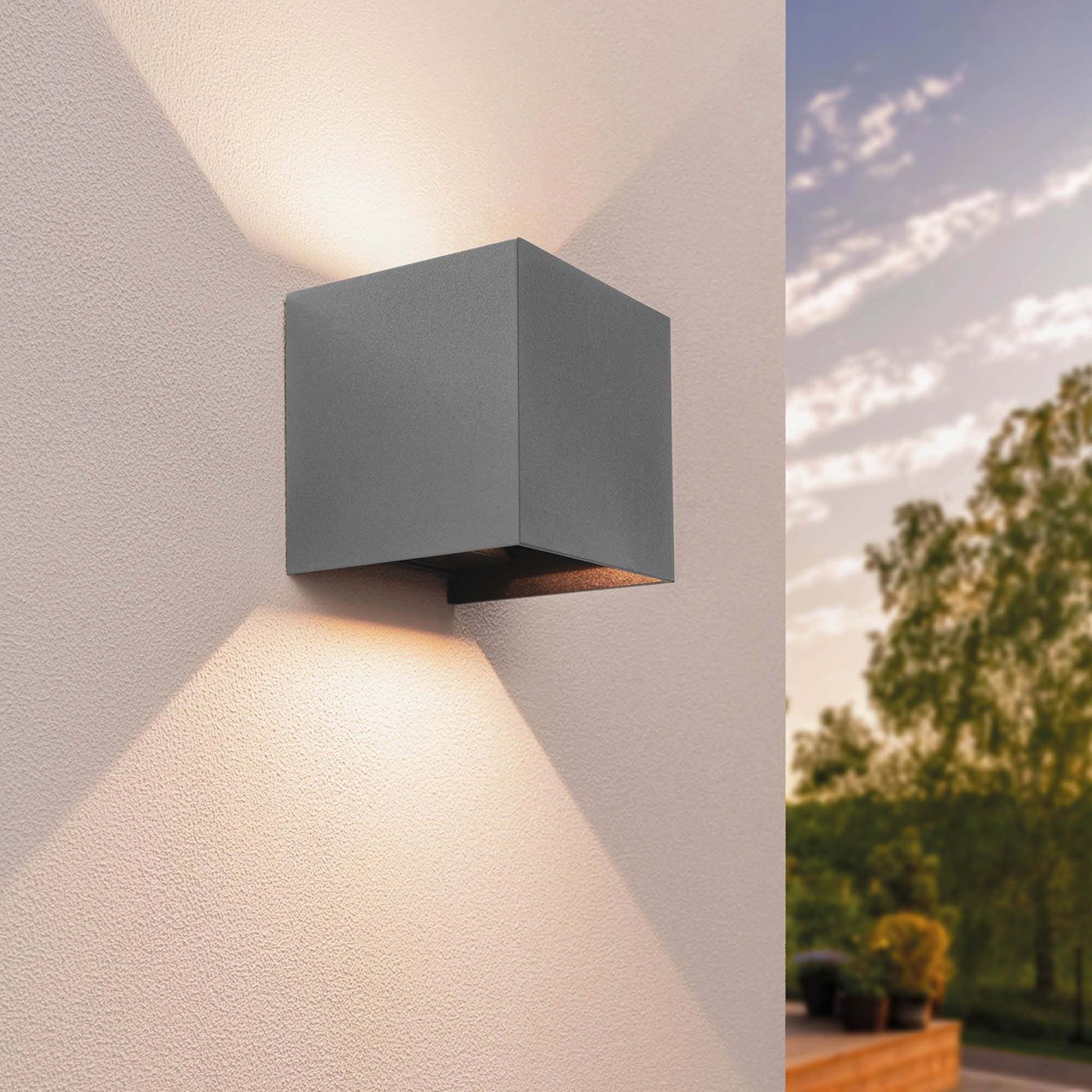 Aplique de Pared LED Exterior - Doble Haz - 3W - 3000K - IP54 - Regulable – Casquillo G9 – Antracita