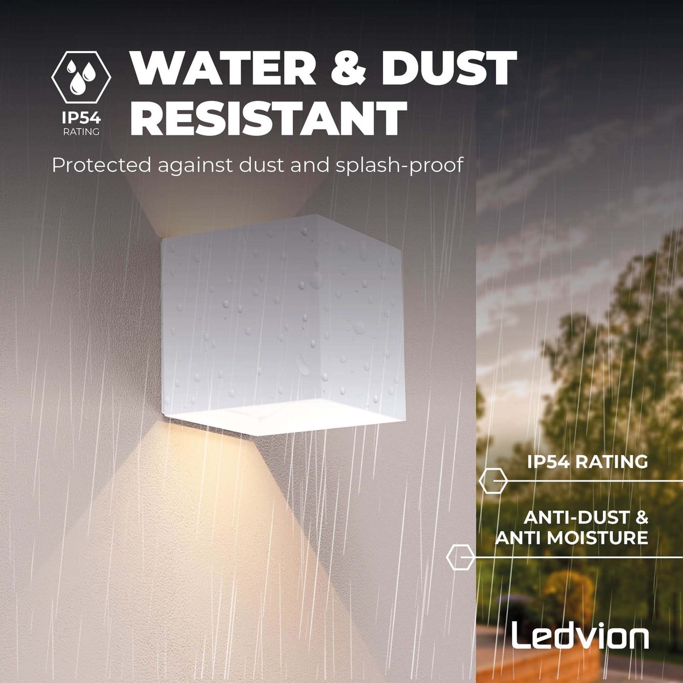 Dallas XL dimbare LED wandlamp - 3000K warm wit - 24 Watt - Up & down
