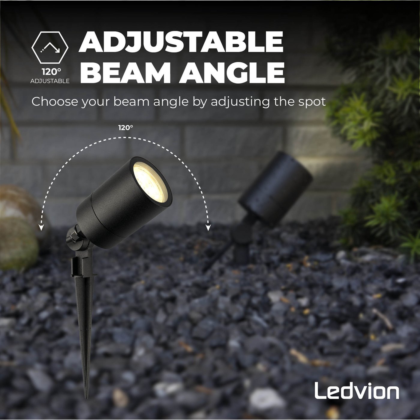 Pincho de jardín Aluminio 100-240V IP65 LED 5W 45° 3000K 450 Lm