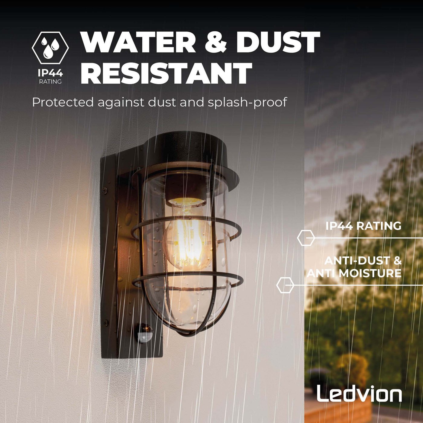 PIR Outdoor Wall Light – Modern LED Porch Lamp With Motion Sensor, IP65 Waterproof, Anthracite - View #10