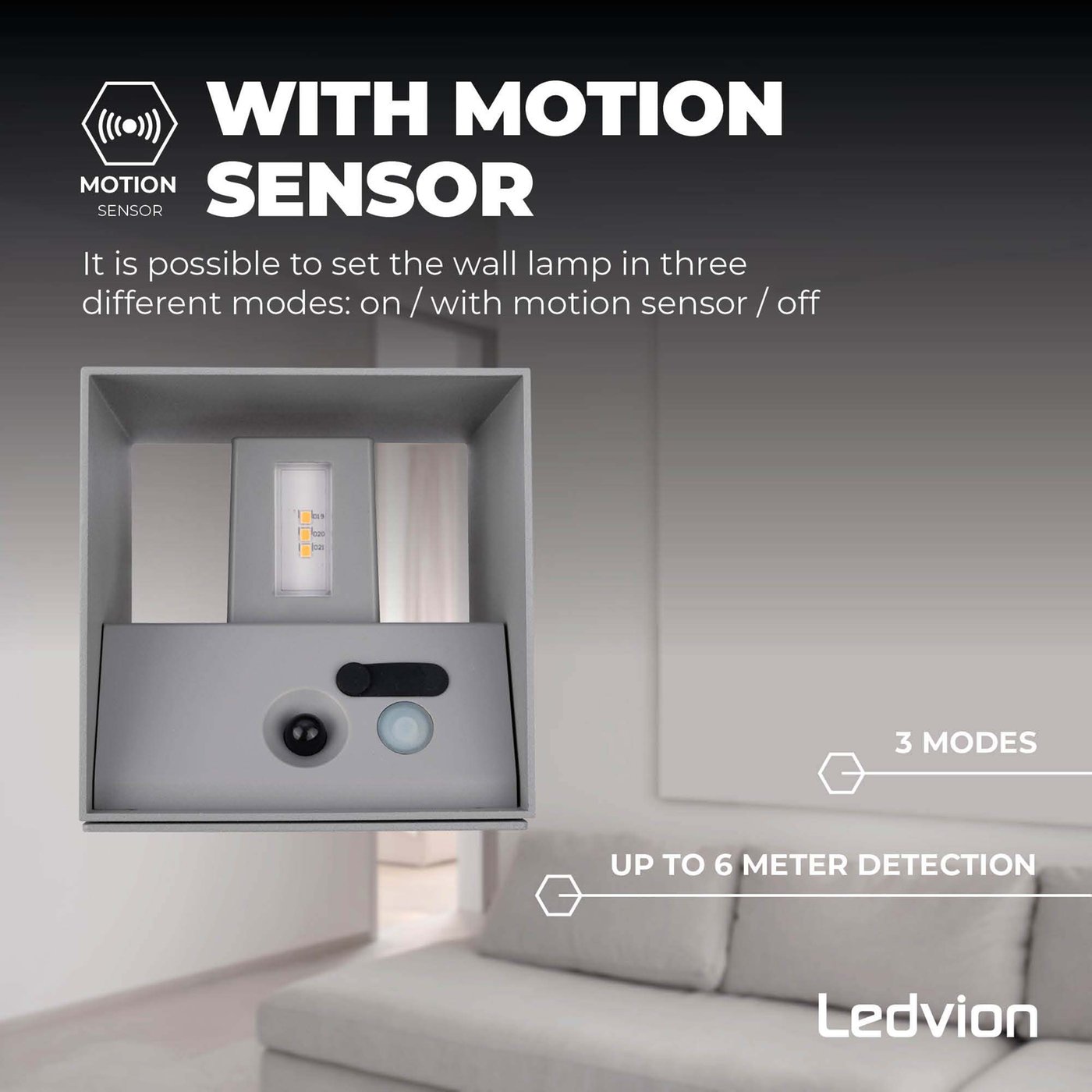 EZVALO LED-wandlamp met bewegingssensor, 4000 mAh accu