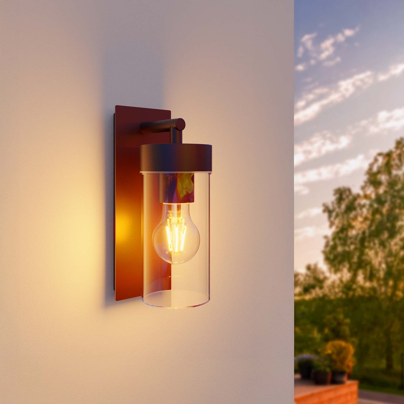 Moderne Wandleuchte Außen - Braun - IP44 - E27-Fassung