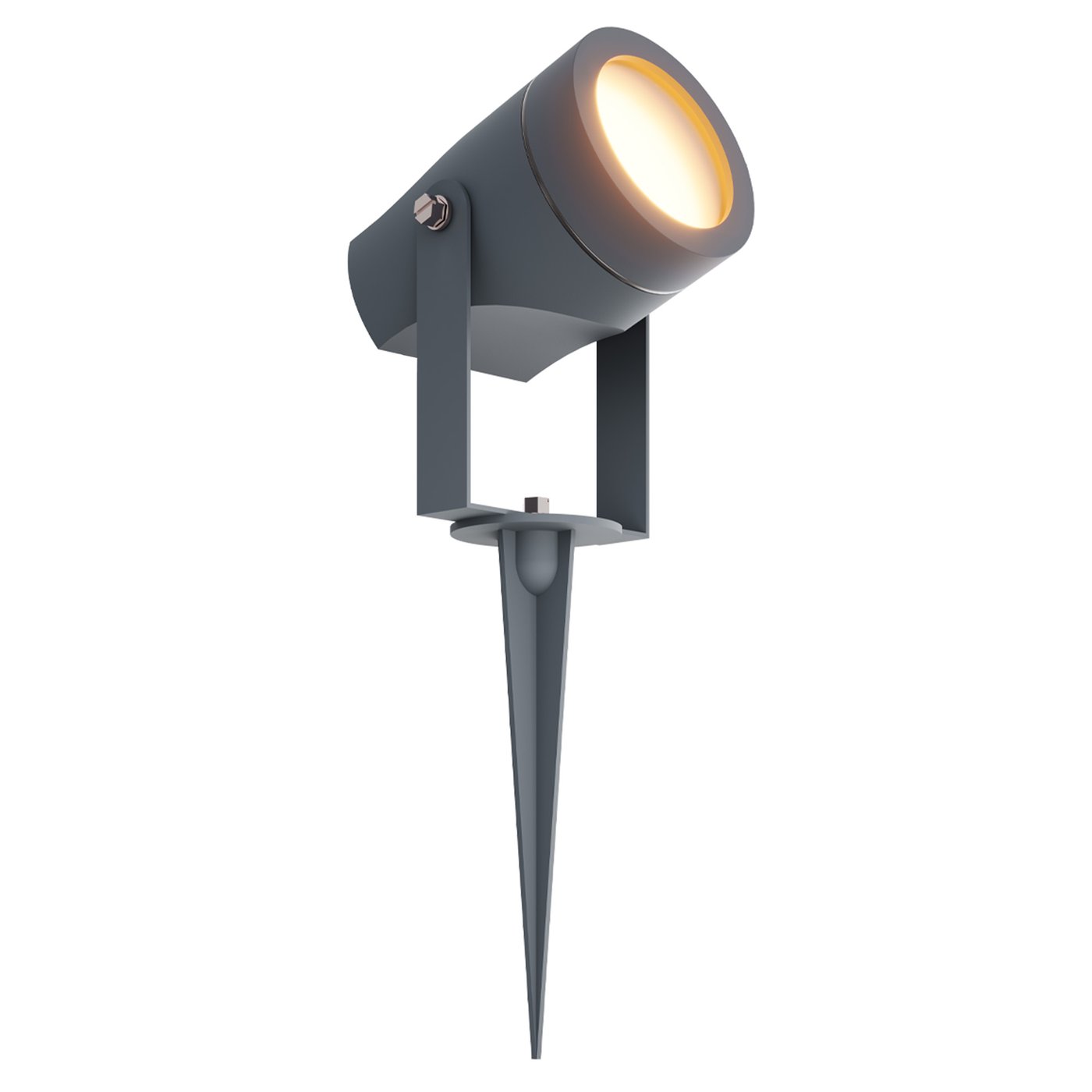 Faretto da Esterno con Picchetto - IP44 - 1W - 3000K - Cavo con Spina 1 Metri - Antracite