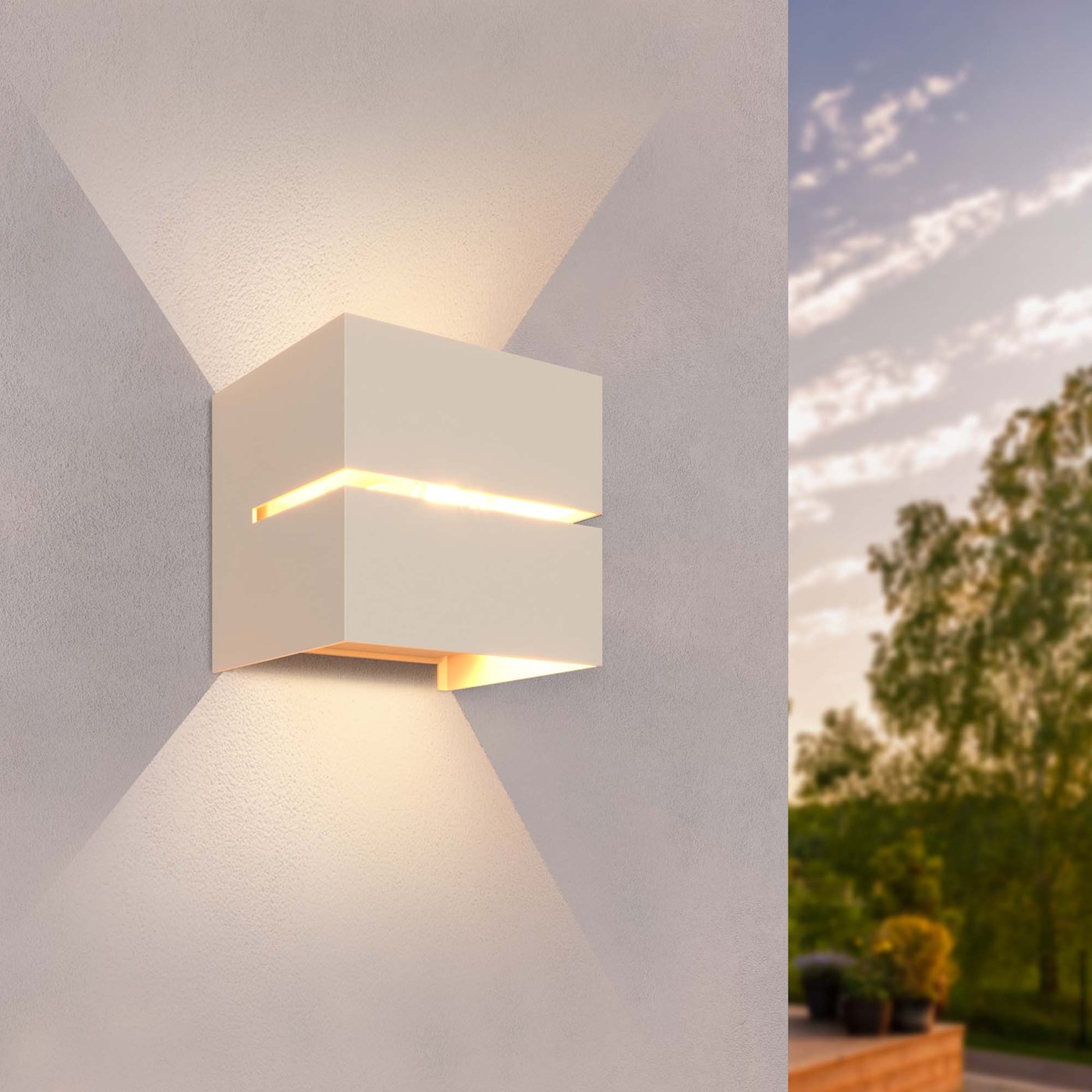 LED Wandleuchte Außen - Beidseitig - 3W - 3000K - IP54 - Beige - Für den Innen- und Außenbereich geeignet