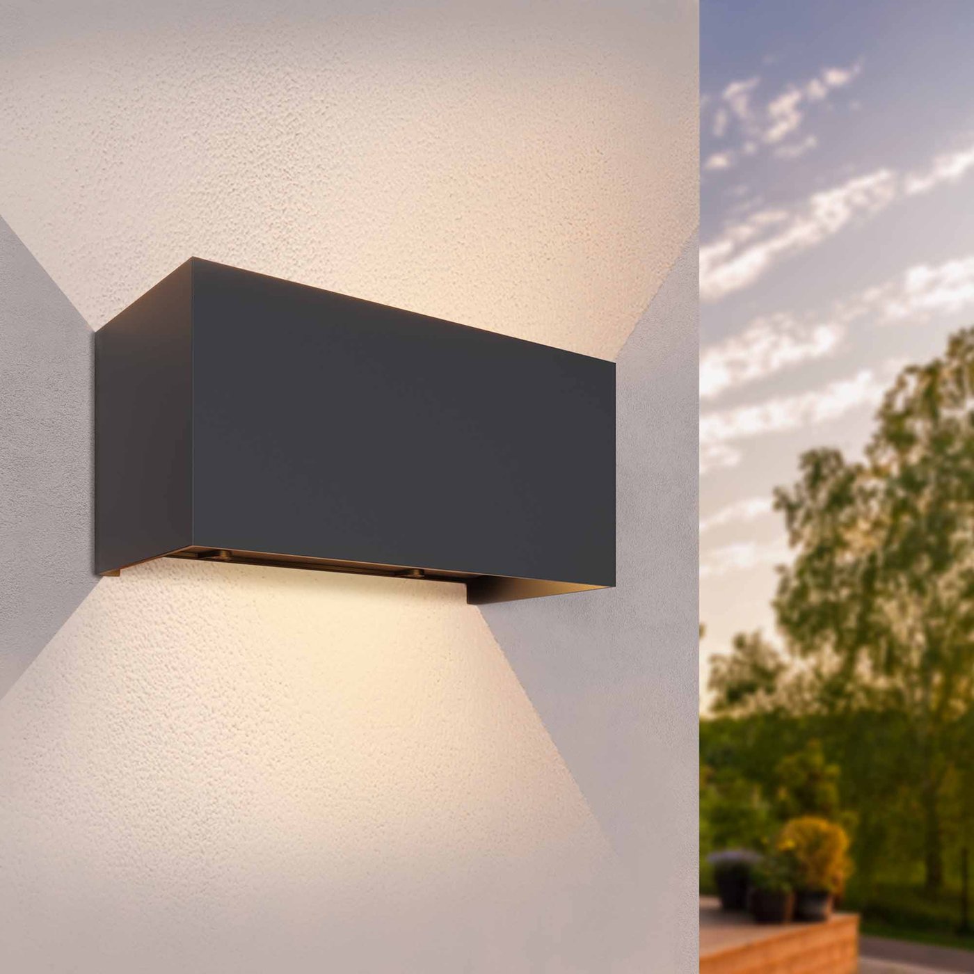 Applique da Parete LED - Bidirezionale - 9.5W - 3000K - IP54 - Nero - Adatta per Interni ed Esterni