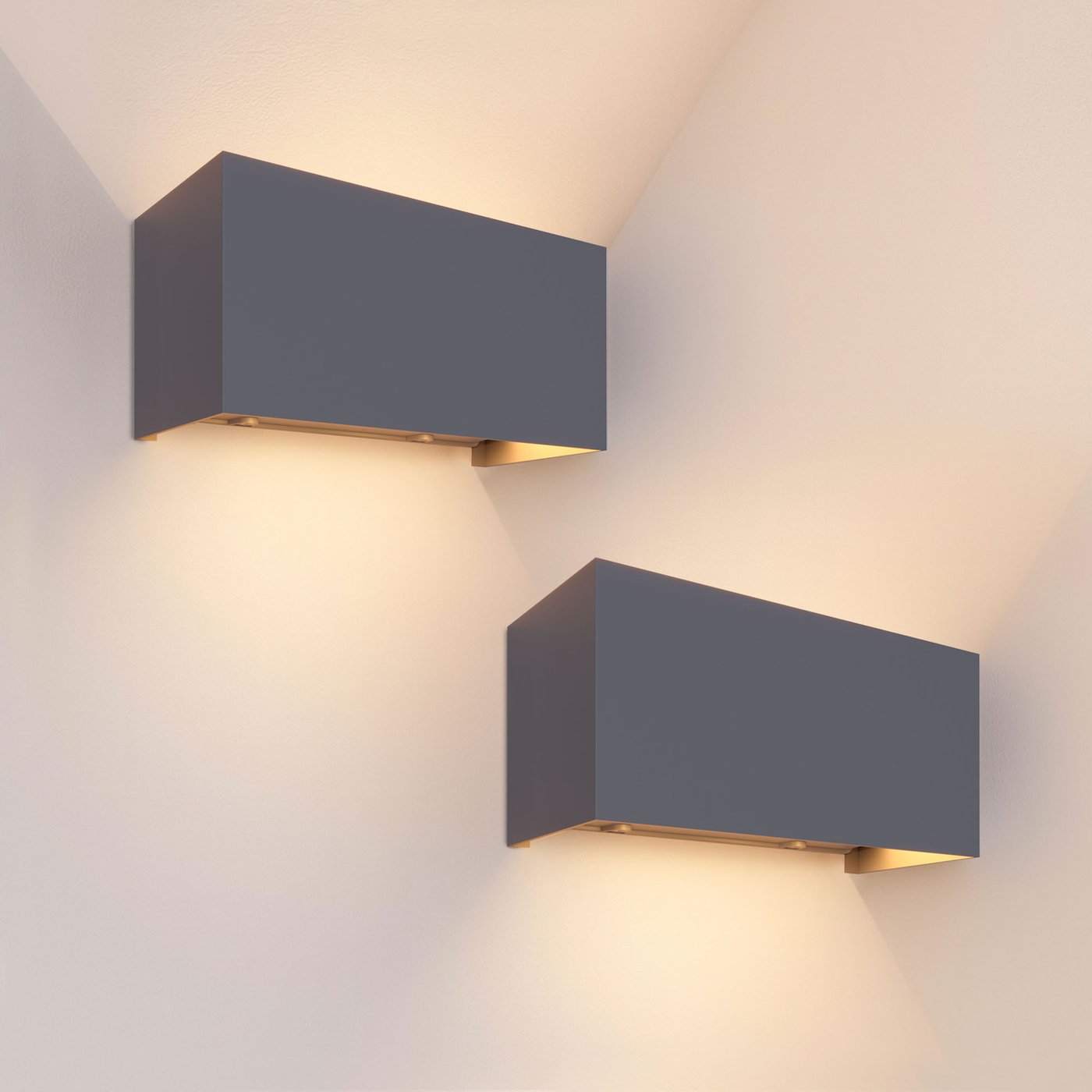 2x LED Outdoor Wall Light – Up & Down Light – 9.5W – 3000K – IP54 – Anthracite – Suitable for Indoor and Outdoor Use