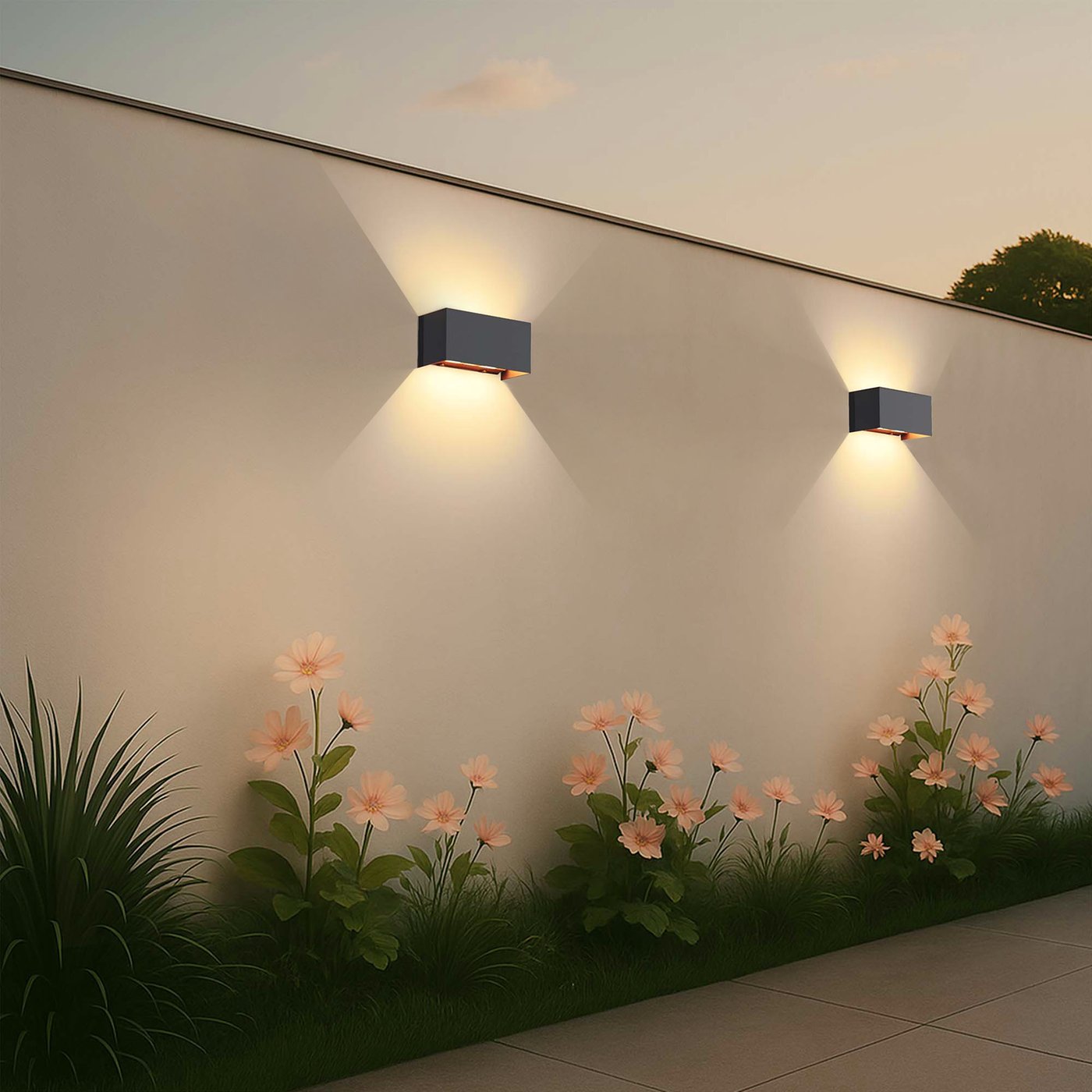 Klighten Pack of 2 LED Outdoor Wall Lights, Anthracite Wall