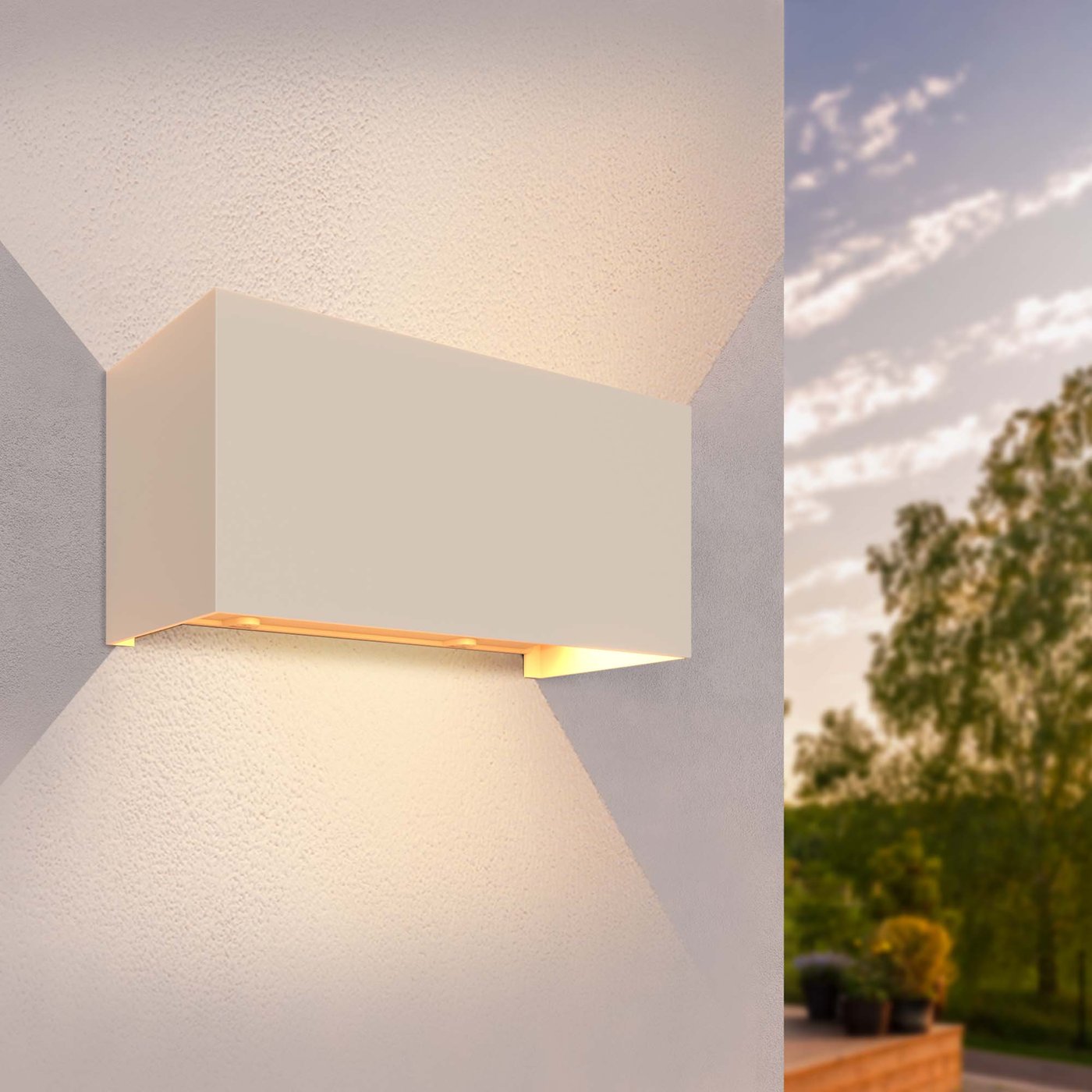 Applique da Parete LED - Bidirezionale - 9.5W - 3000K - IP54 - Beige - Adatta per Interni ed Esterni