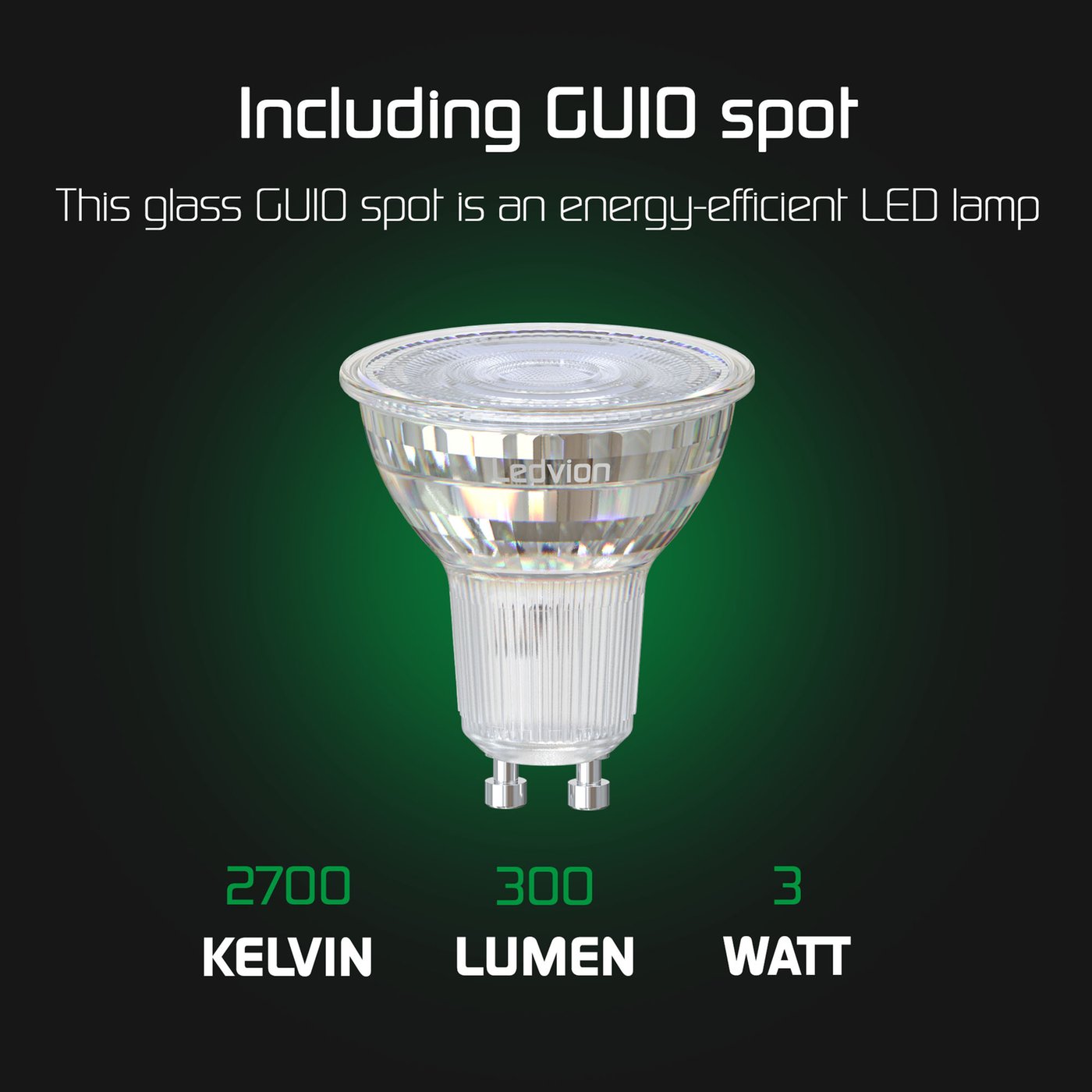 3x LED Grondspot Vierkant - IP67 - GU10 - RVS - 1M Kabel - Kantelbaar