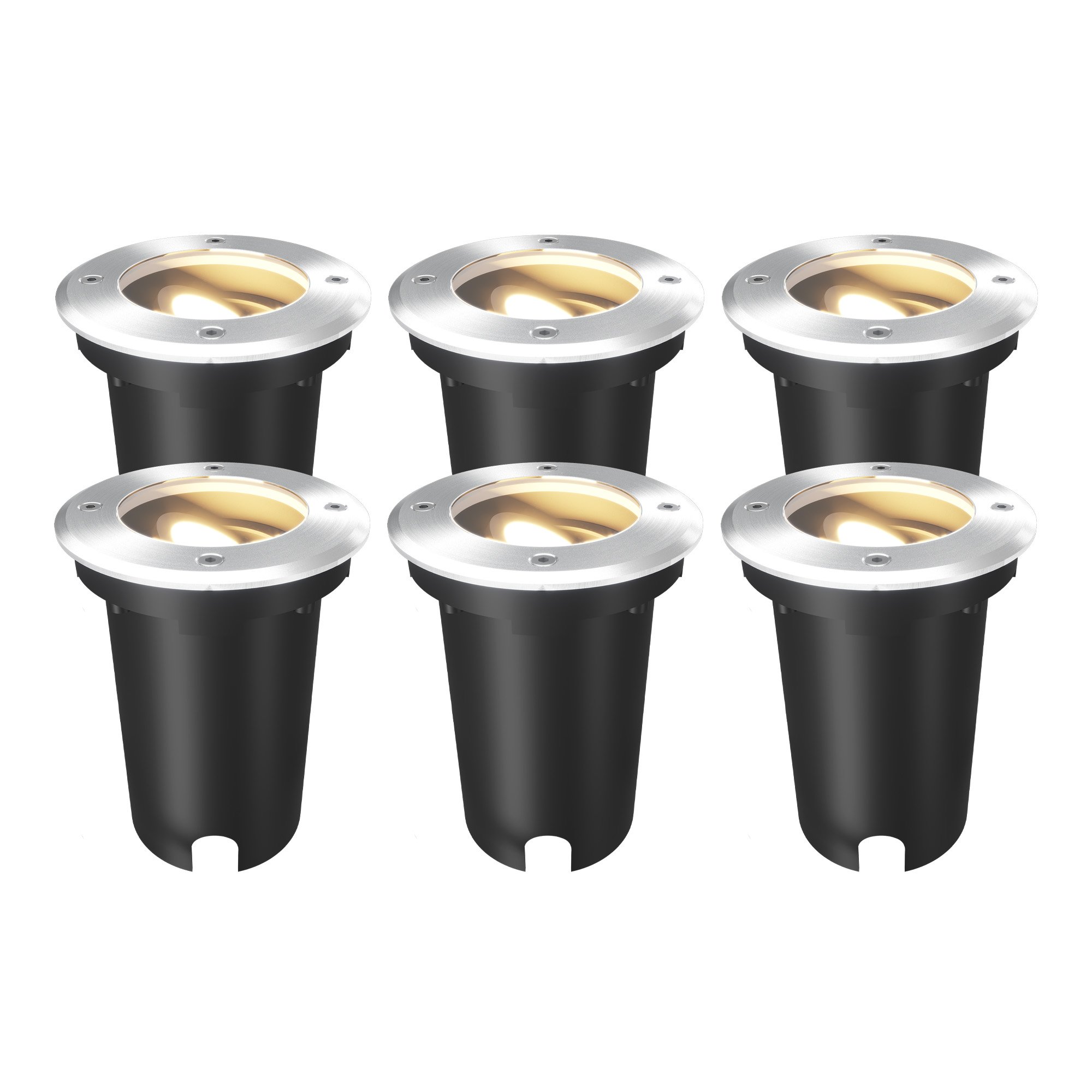 Faretti Da Incasso A LED Per Esterni - Set 6 Pezzi, IP67, Acciaio Inox, GU10