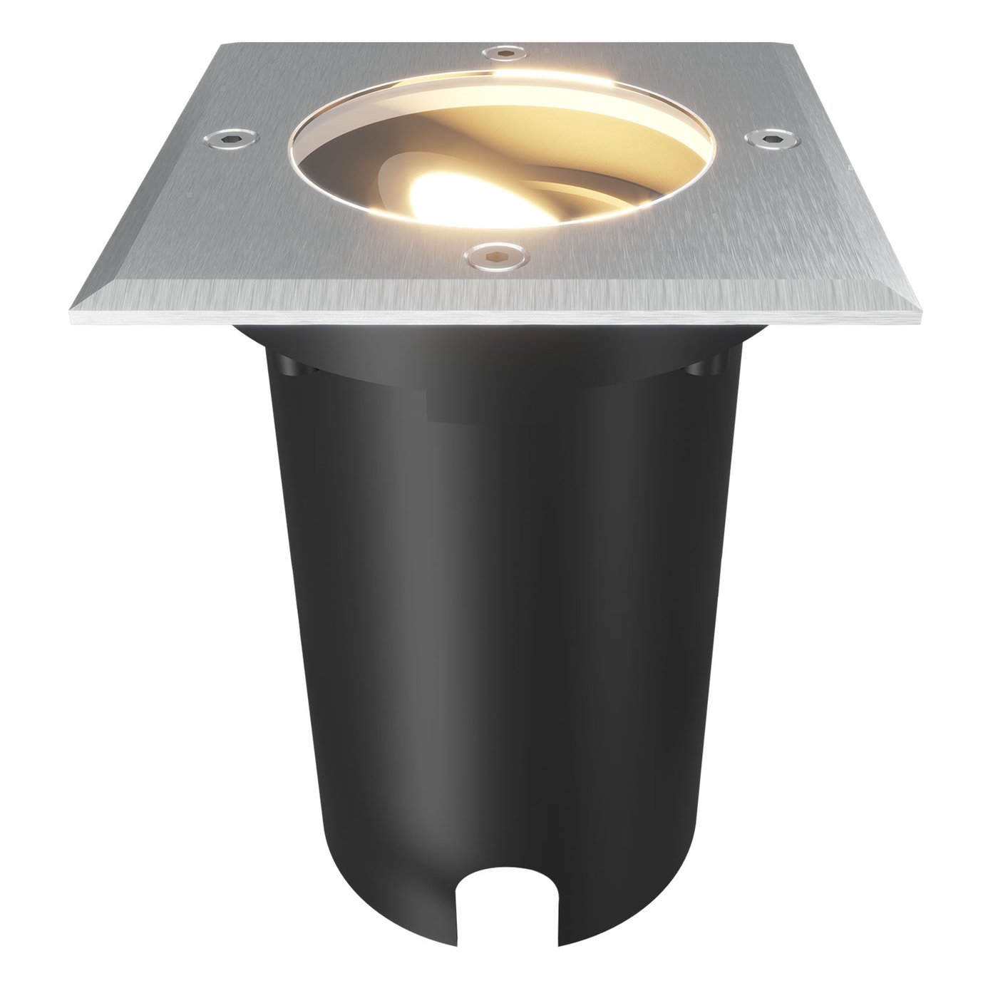 Spot Encastrable de Sol Carré - IP67 - GU10 - Inox - Câble 1M - Orientable