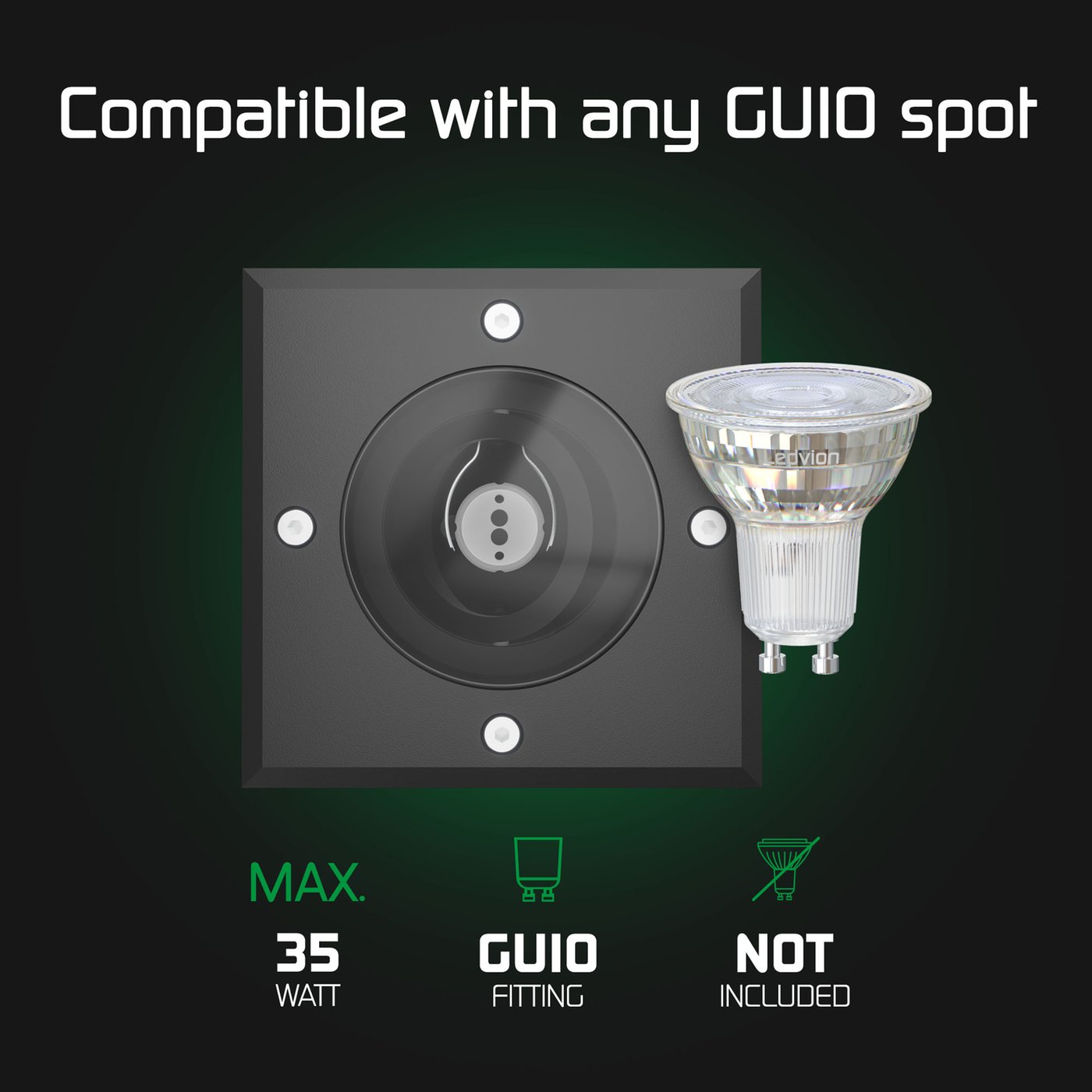 3x LED Grondspot Vierkant - IP67 - 3W - 2700K - 1M Kabel - RVS - Kantelbaar 3x LED Grondspot Vierkant - IP67 - 3W - 2700K - 1M Kabel - RVS - Kantelbaar