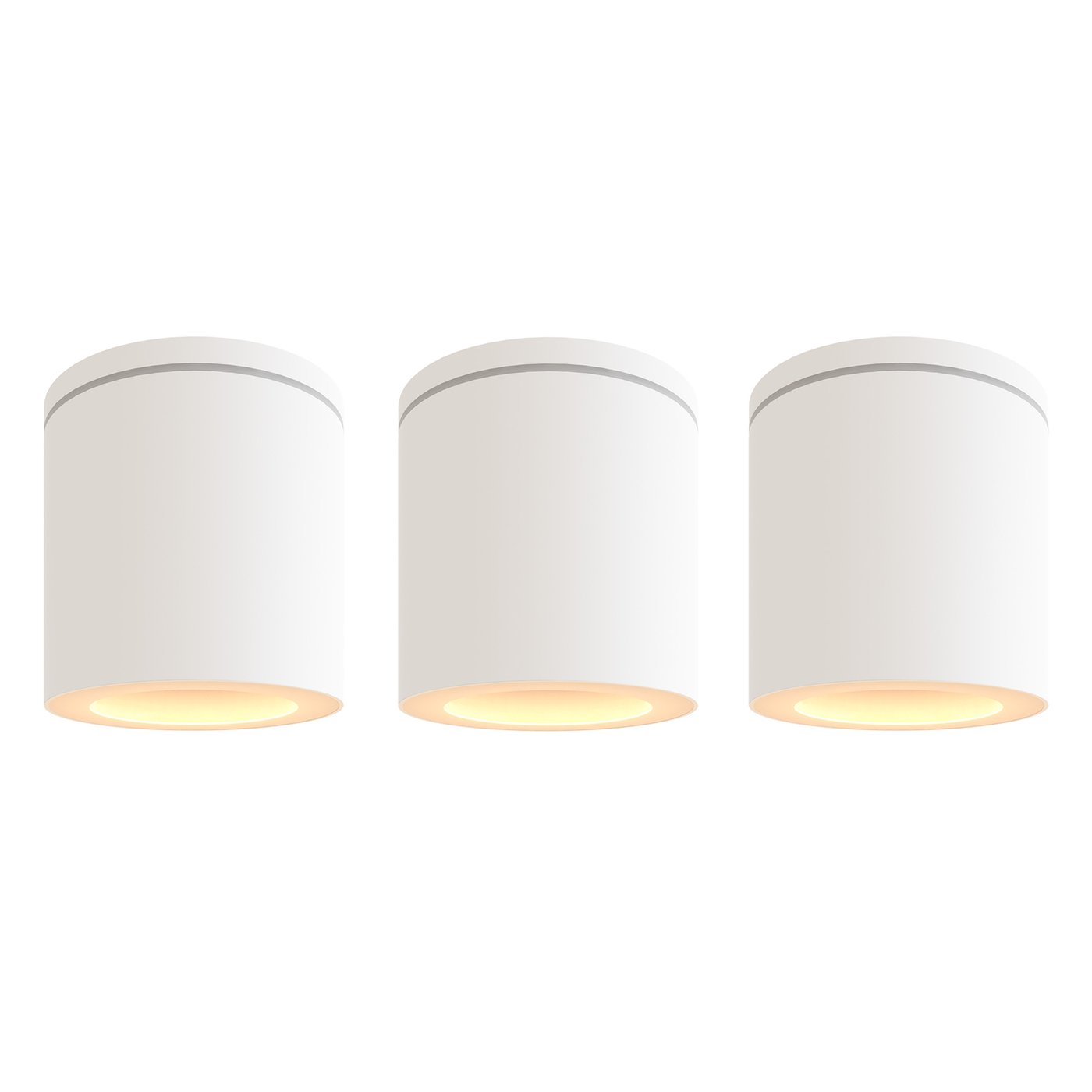 3x Opbouwspot Buiten - IP54 - GU10 Fitting - Wit