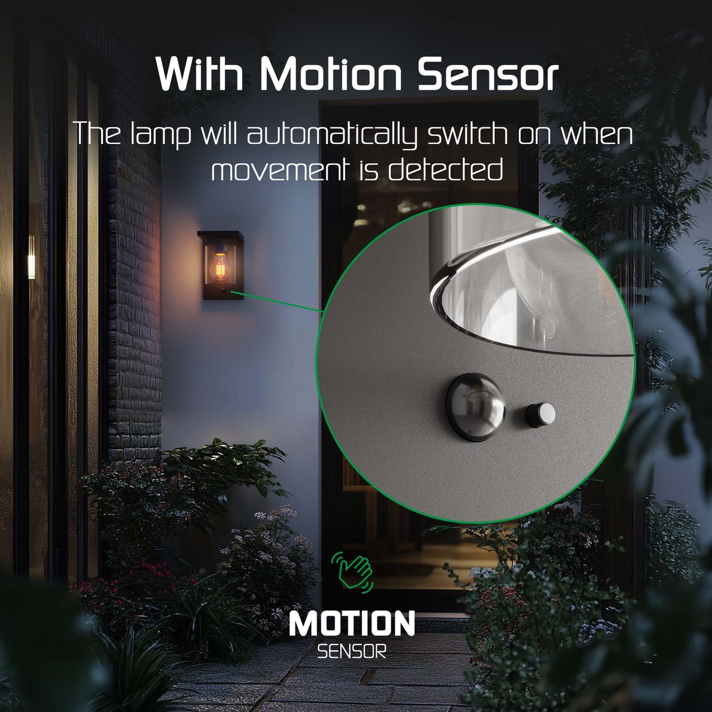 Solar buitenlamp London | Bewegingssensor | Wandlamp