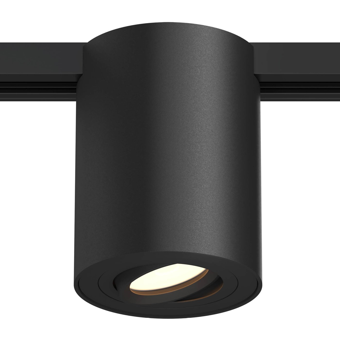 Spot pour Rail Monophasé 1-Fase - GU10 Raccord - Noir - Inclinable - Spot en saillie - 125x95mm - Plug & Play