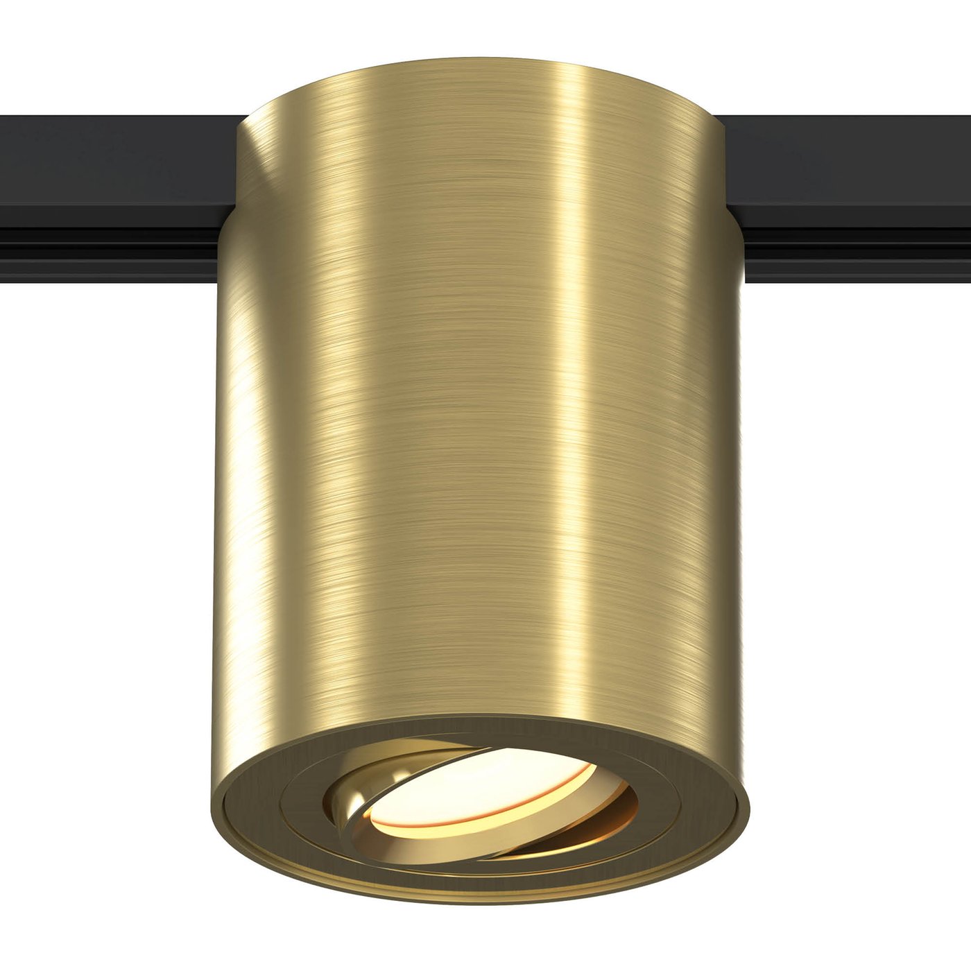 Spot pour Rail Monophasé 1-Fase - GU10 Raccord - Or - Inclinable - Spot en saillie - 125x95mm - Plug & Play