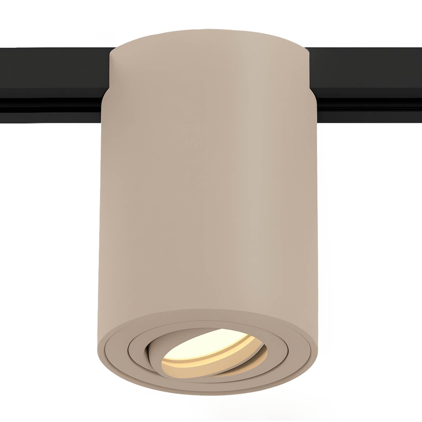 Spot pour Rail Monophasé 1-Fase - GU10 Raccord - Beige - Inclinable - Spot en saillie - 125x95mm - Plug & Play