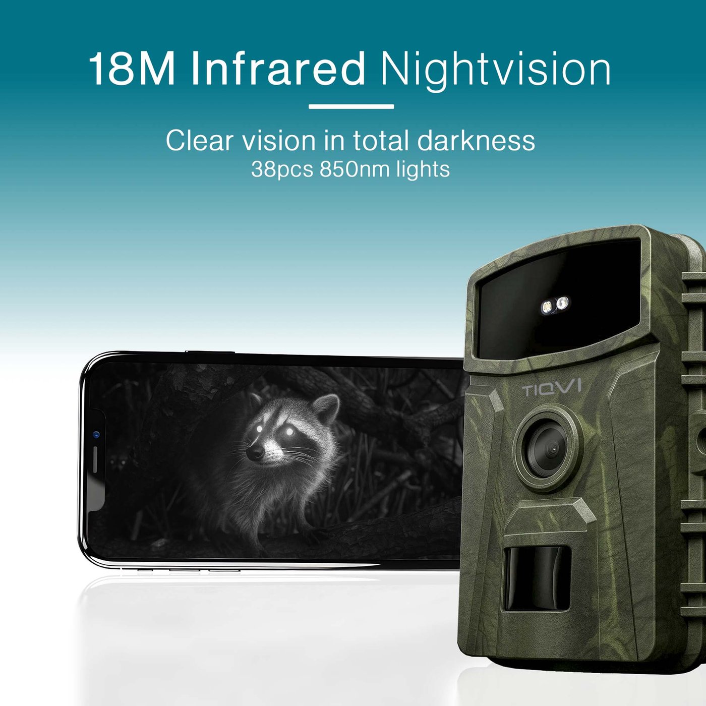 Wildlife Camera with Night Vision 60ft Reach IP66 HD 36MP
