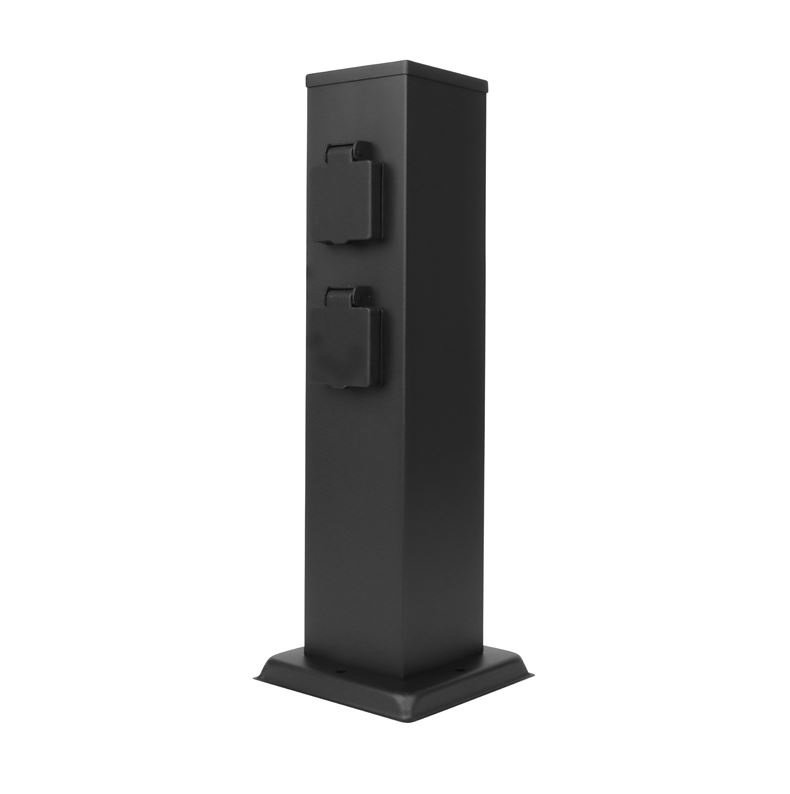 Gniazdo zewnętrzne - czarny - IP44 - 4 gniazdo elektryczne - 40 cm