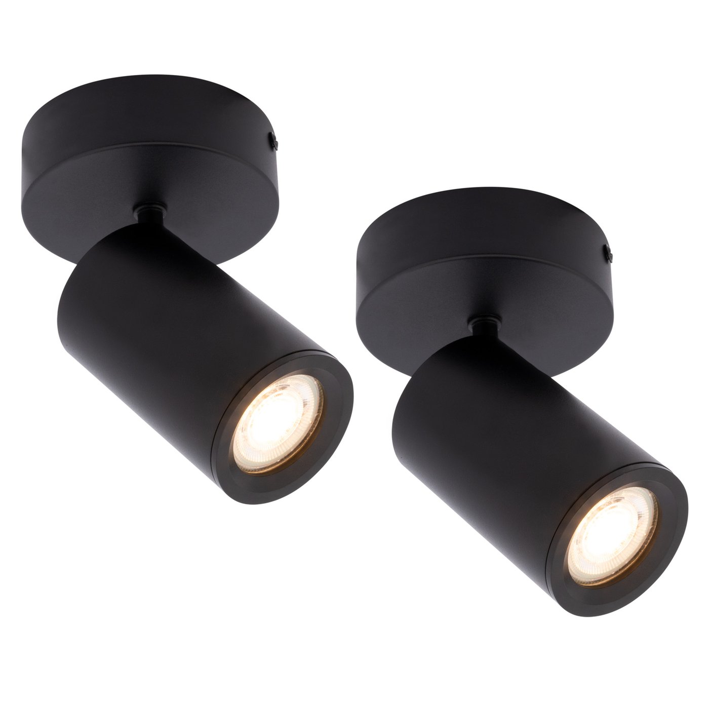 2x Smart LED Loftspot Sort - Dæmpbar - 4,9W - RGB+CCT - Vipbar