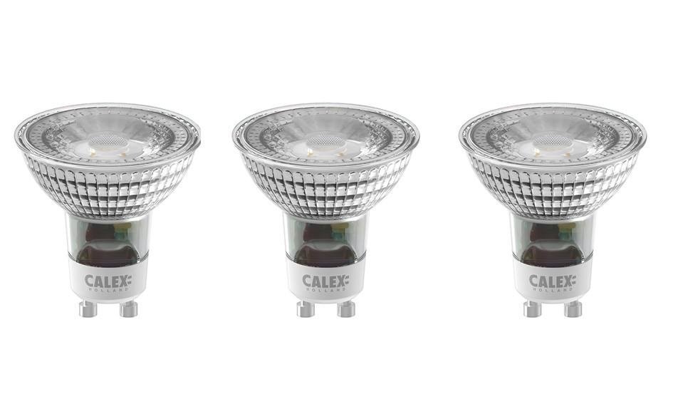 Calex Lampe Reflecteur LED Ø50 - GU10 - 345 Lm - 3 pièces