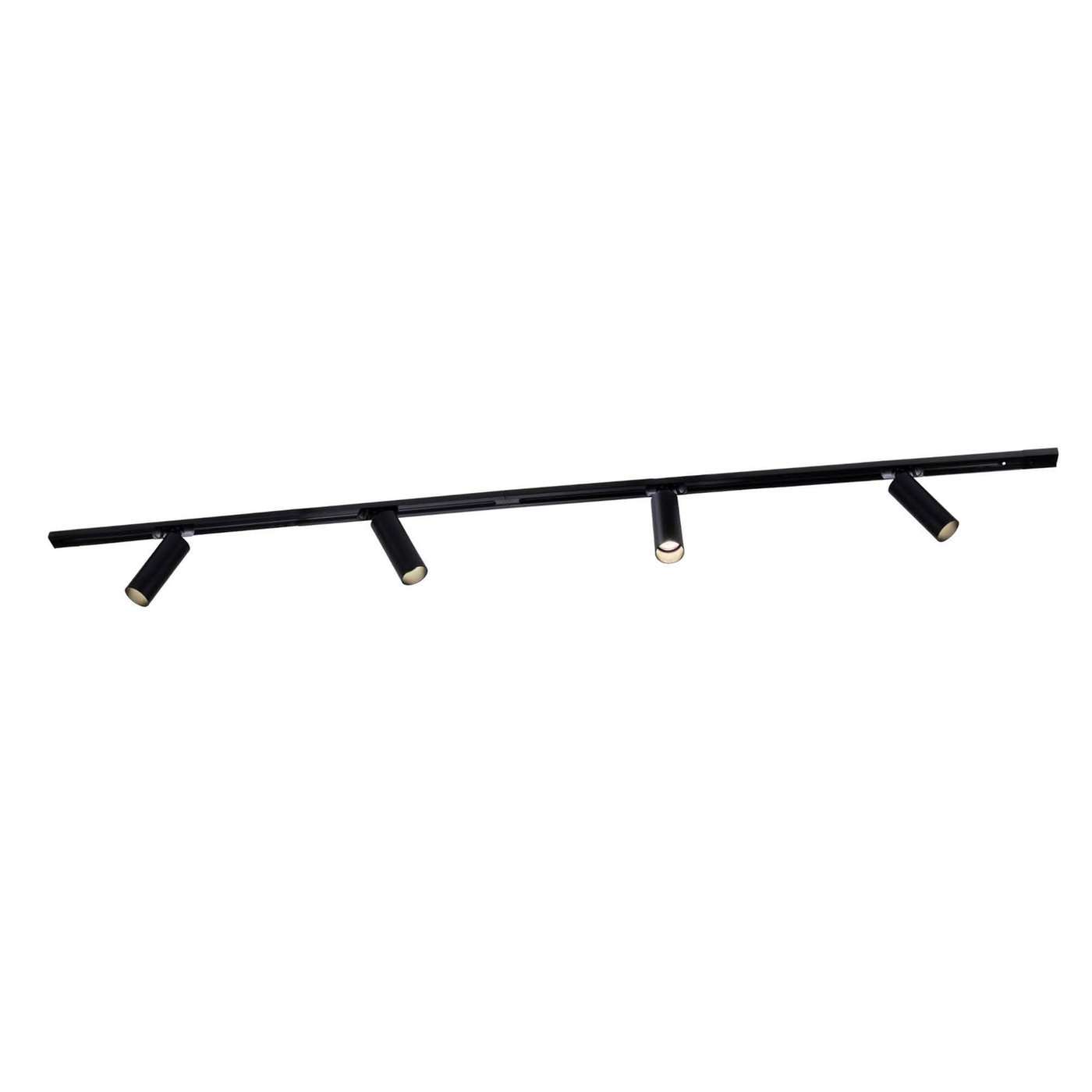 2m LED Schienensystem - 4 Spots - Dimmbar - 1 Phasen - Schwarz