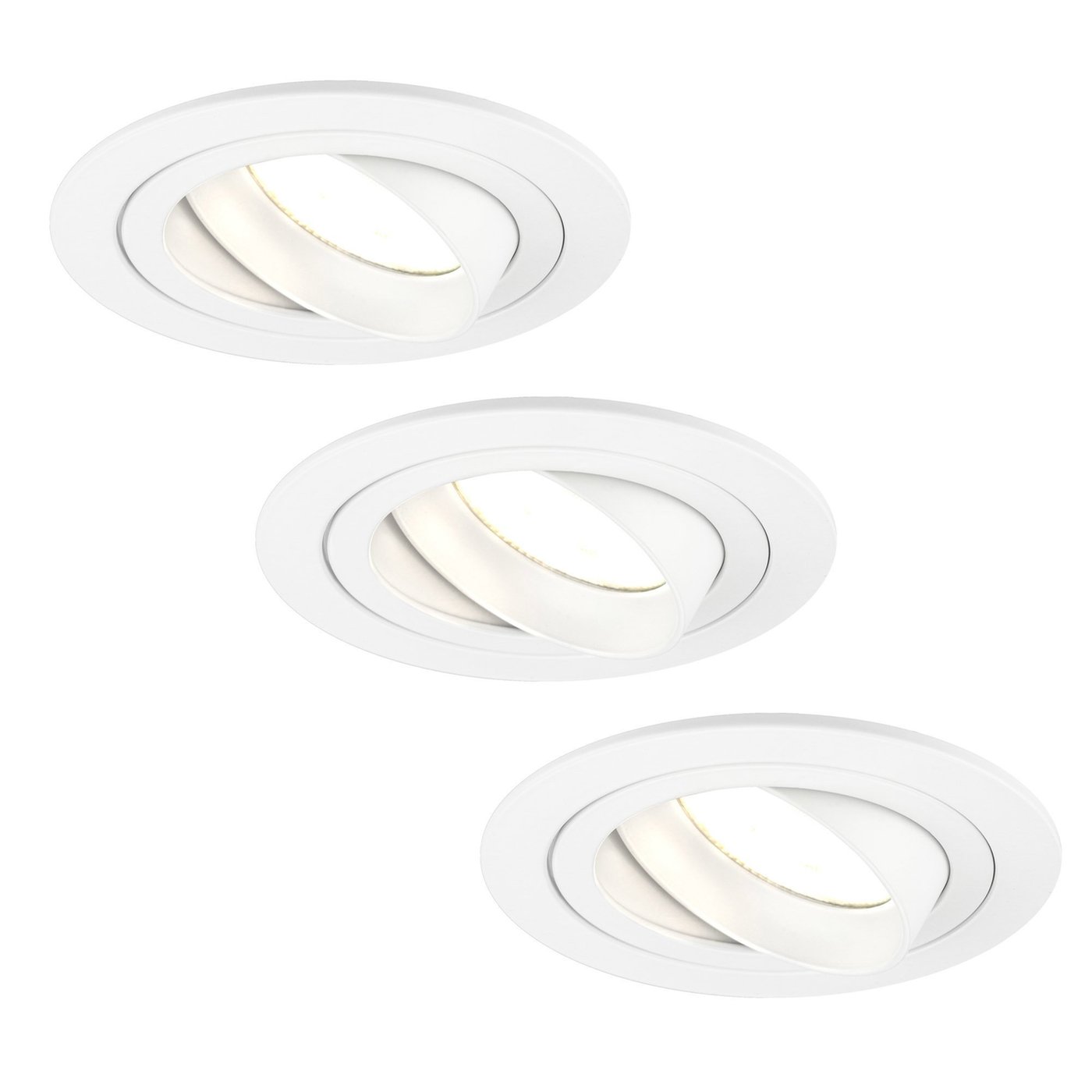 3x Lampy Wpuszczane w Sufit - Białe - Tokio - ściemniane - 3W - 2700K - ø92mm