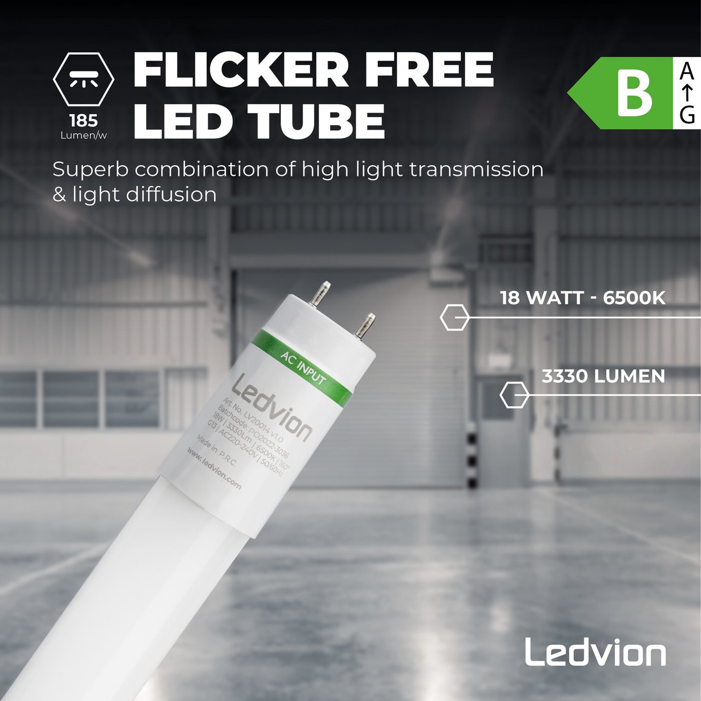 LED TL Buis 120CM - 18W - 6500K - 185lm/W - High Efficiency - 25 pack
