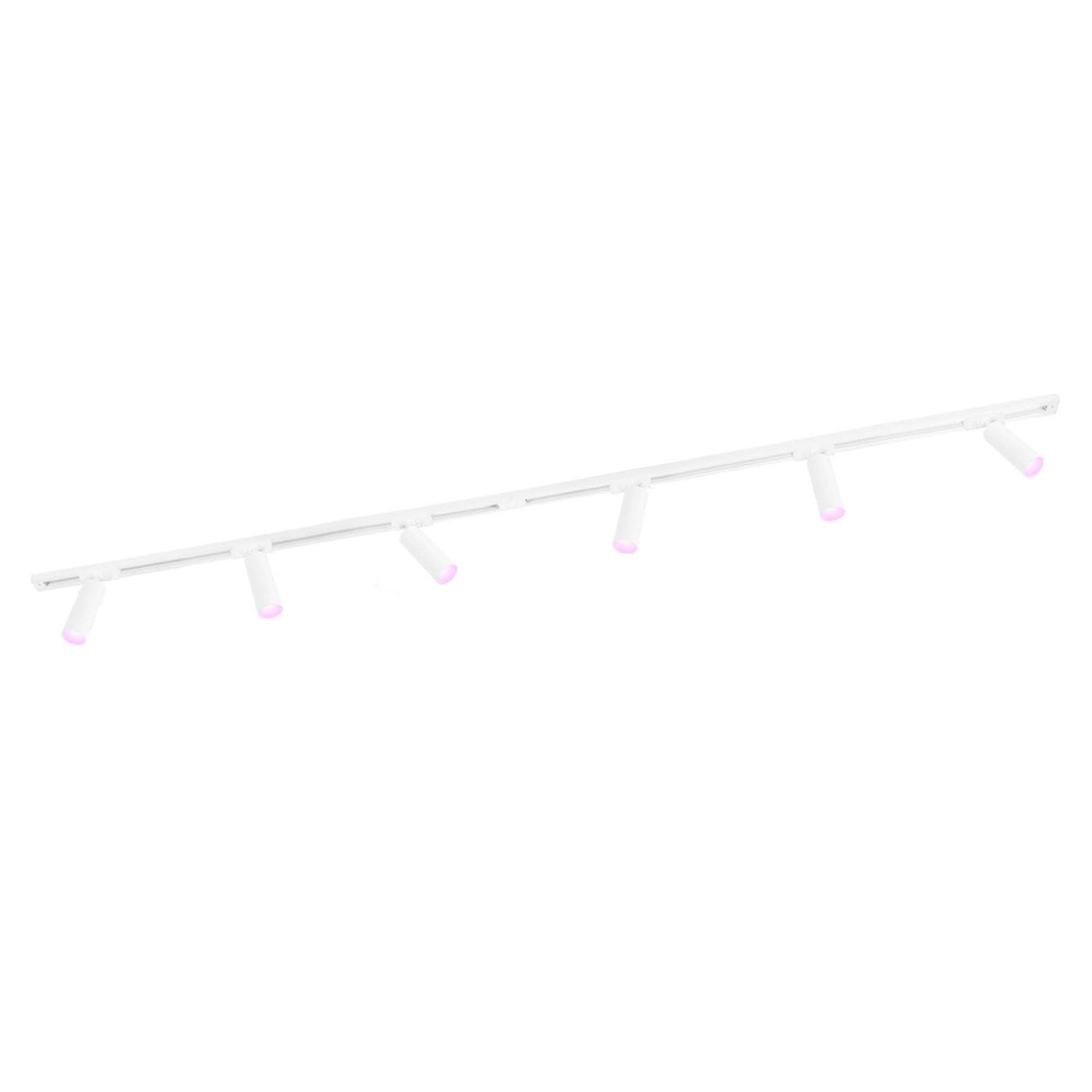 2m Inteligentne Oświetlenie Szynowe LED - 6x Reflektor Szynowy - 4.9W - RGB+CCT - Możliwość Przyciemniania - System Szynowy 1-fazowy - Biały