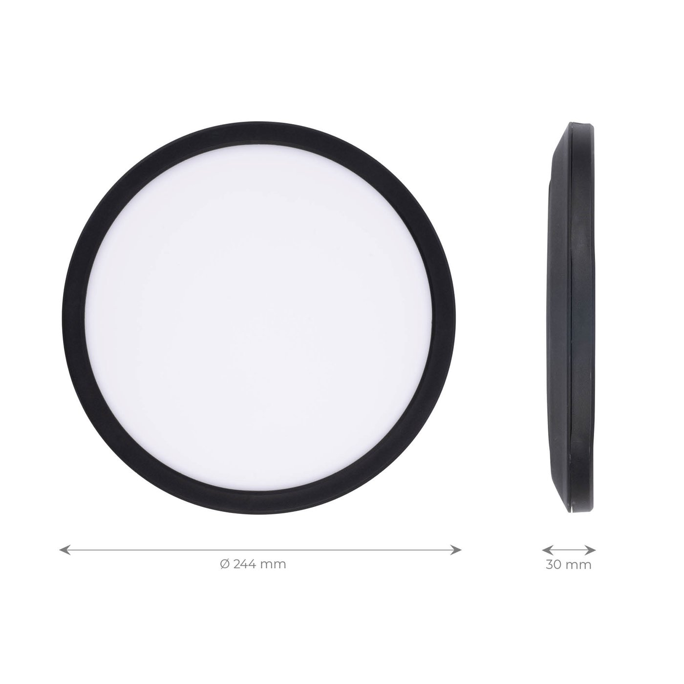 Ouyulong Plafoniera LED 24W Quadrata Nero – 2600LM 5000K IP44 – Luce Naturale Per Bagno, Cucina, Camera Da Letto, Corridoio, 23cm