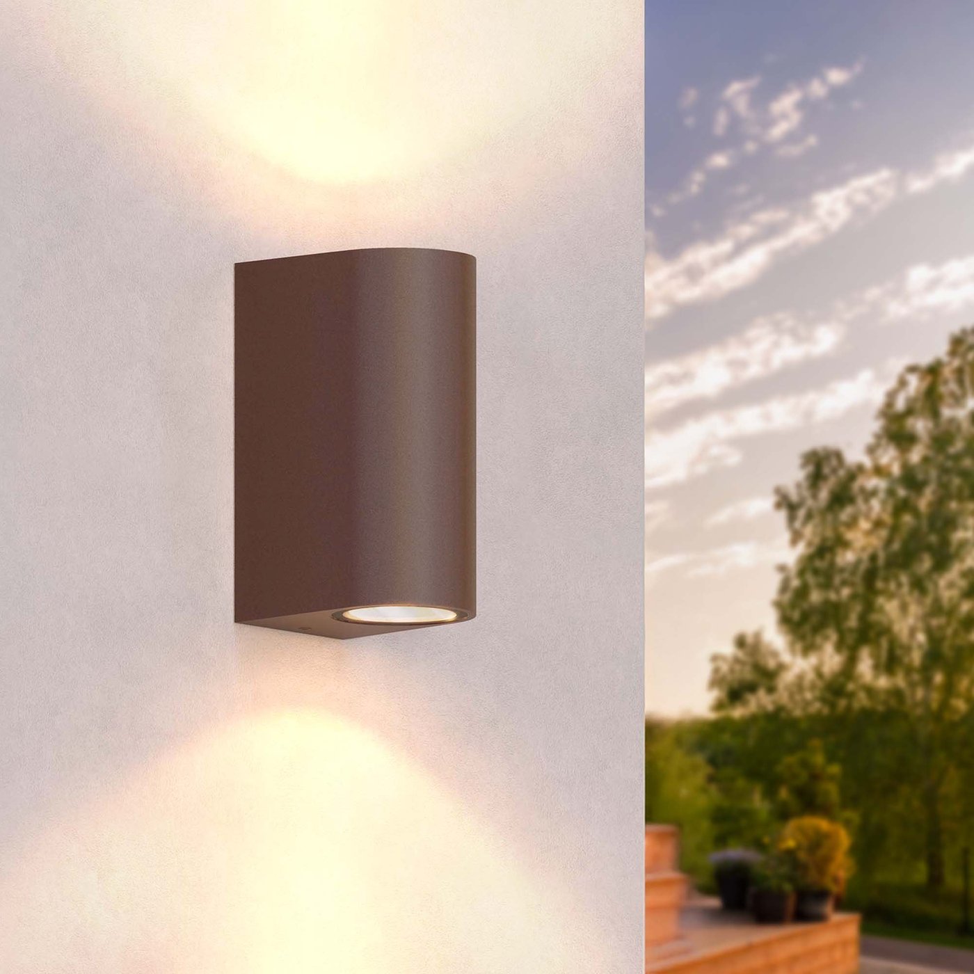 Applique Murale LED - Santa Barbara - Raccord GU10 - Up & Down - Rouille - Convient pour Intérieur & Extérieur