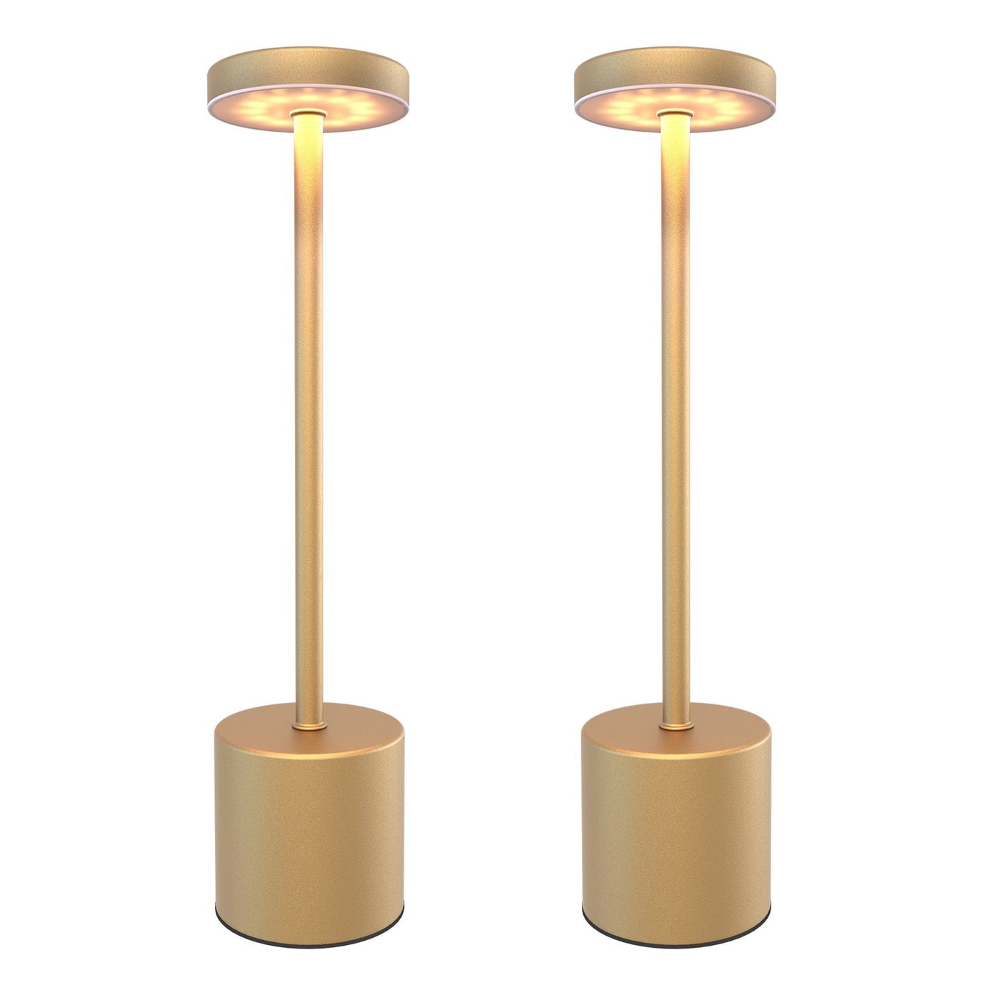 2x Lámpara de Mesa LED Recargable por USB-C – Latón Dorado – 60 Lúmenes – 2700K–5000K – IP20 – Batería de 3600mAh - Luna