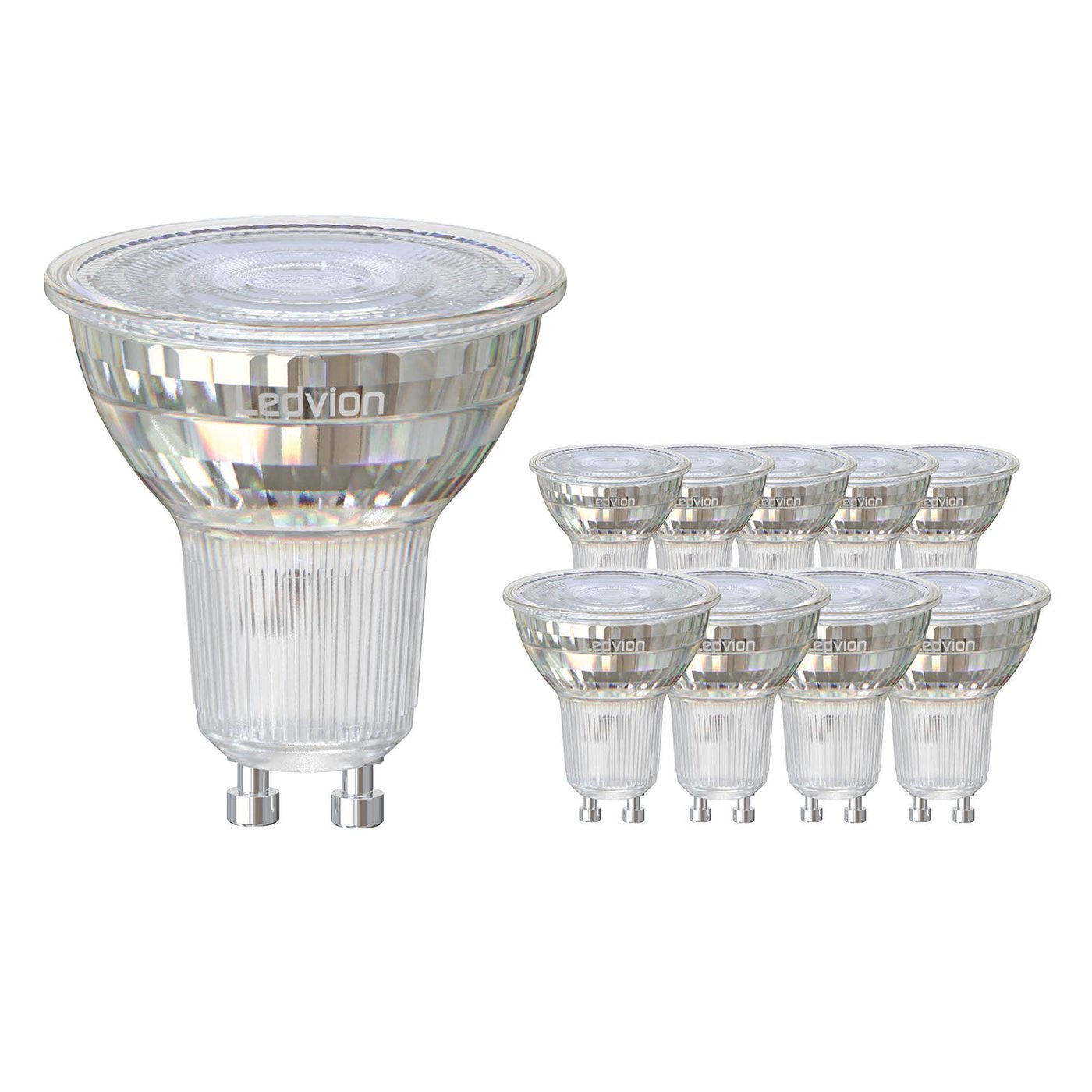 10x Dimmbarer GU10 LED Lampe - 3W - 2700K - Vorteilpack