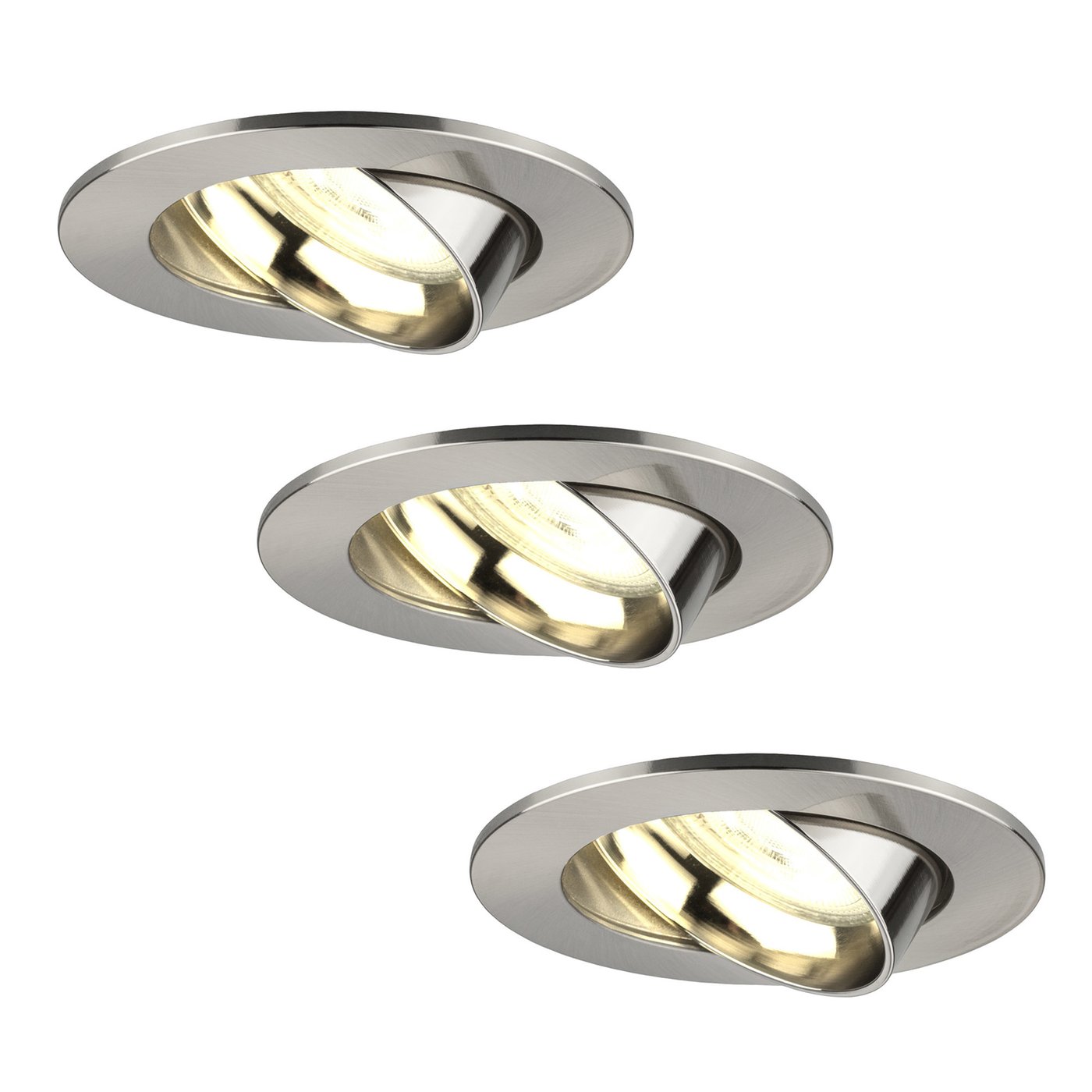 3x Lampy Wpuszczane w Sufit - Stal Nierdzewna - Rio - ściemniane - 3W - 2700K - ø85mm