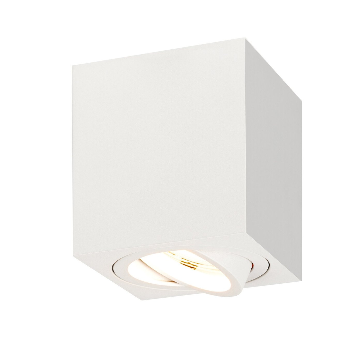 Dæmpbar LED påbygningsspot - Firkantet - Hvid - 3W - 4000K - Vipbar
