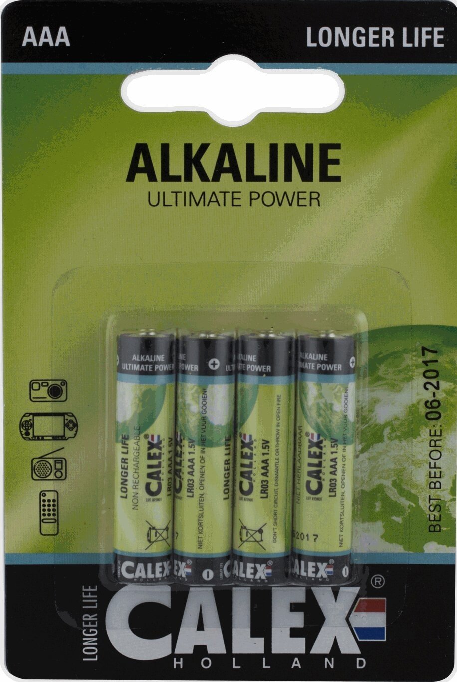 4x Calex Batterie Alcaline AAA - LR03 1.5V