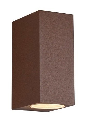 LED Wandleuchte Außen - Beidseitig - GU10 Fassung - IP44 - Cube - Roya - Rost