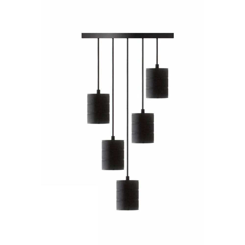 Calex Giant Pendelleuchte - 5 x E40 - Schwarz - Vintage Lampe 