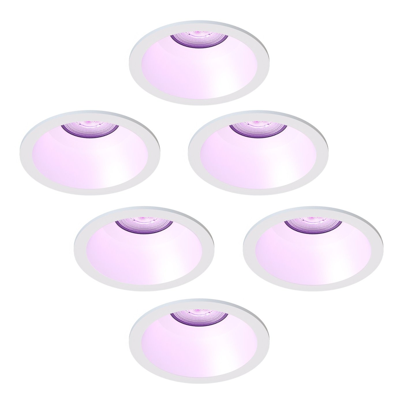 LED Einbaustrahler Dimmbar - Weiß - Rund - 4.9W - RGB+CCT - 345 Lumen - ø85mm - 6 pack