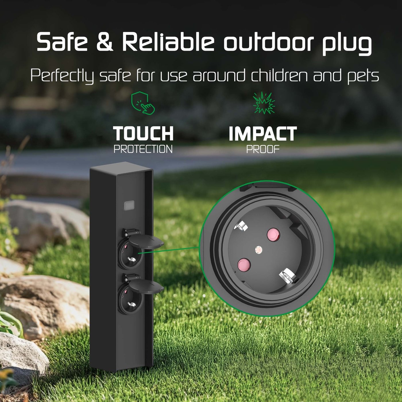 INF Buitenwandcontactdoos met deksel IP66 16A 250V Stopcontact
